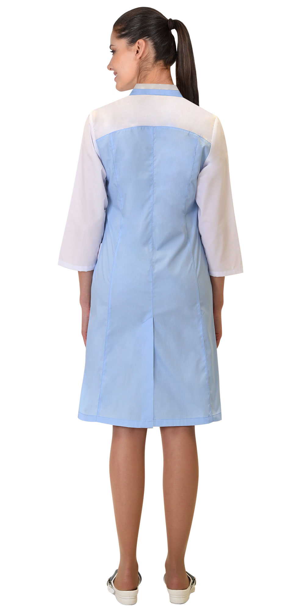 Халат СИРИУС-ВЕНЕРА женский белый с голубым