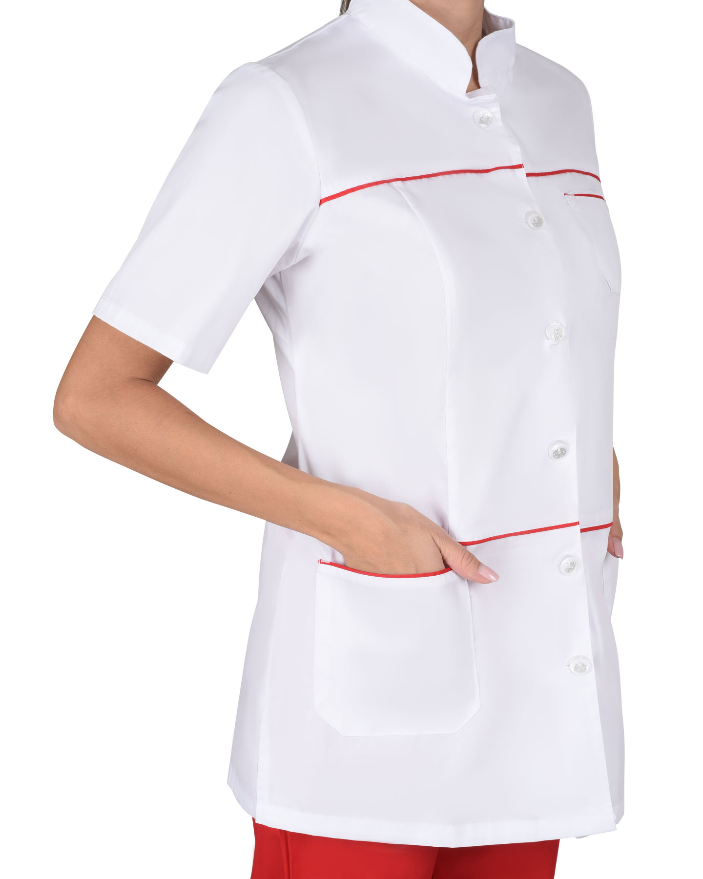 Костюм СИРИУС-ЛАУРА женский белый с красным