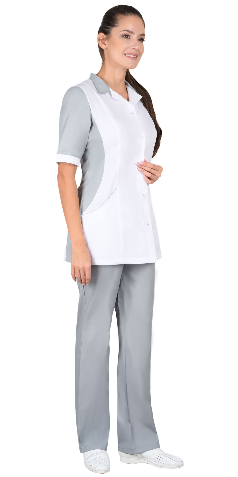 Костюм СИРИУС-ИОНА женский белый с серым