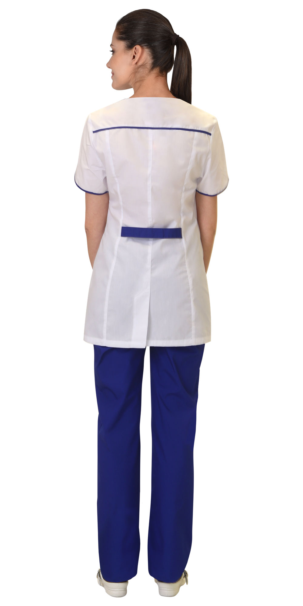 Костюм СИРИУС-БЕЛЛА женский белый с васильковым