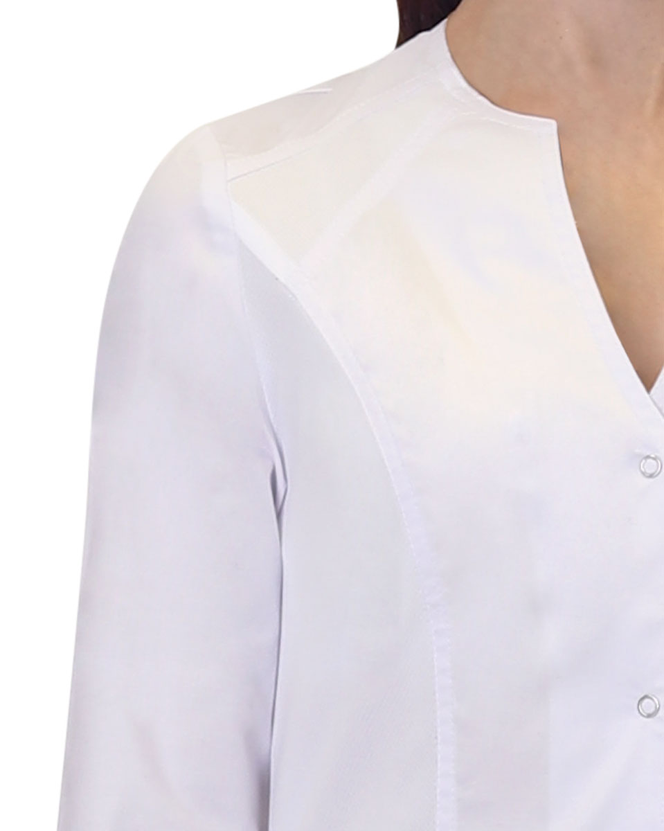 Халат СИРИУС-СТЕЛЛА женский белый с трикотажной вставкой