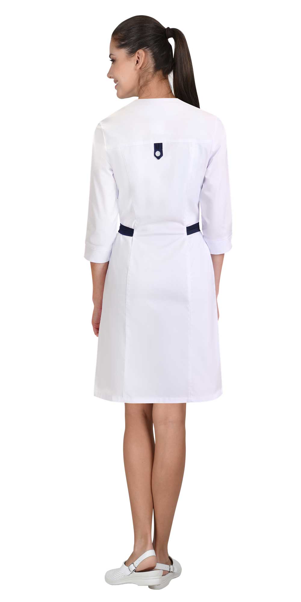 Халат СИРИУС-БРАЙТЛИ женский белый с синим