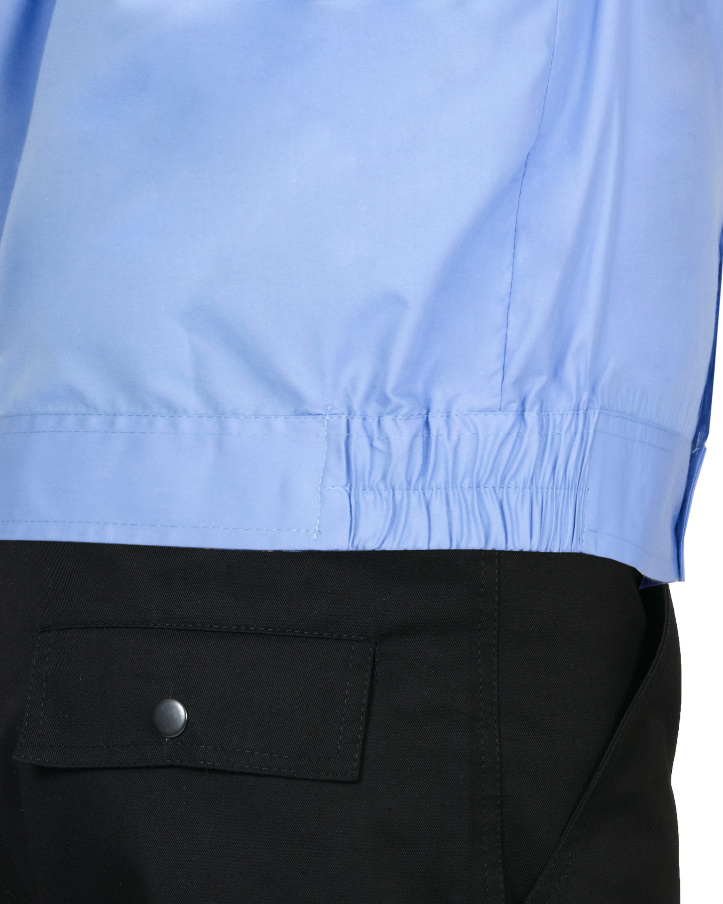 Рубашка Охранника на резинке, короткий рукав, голубая с темно-синим