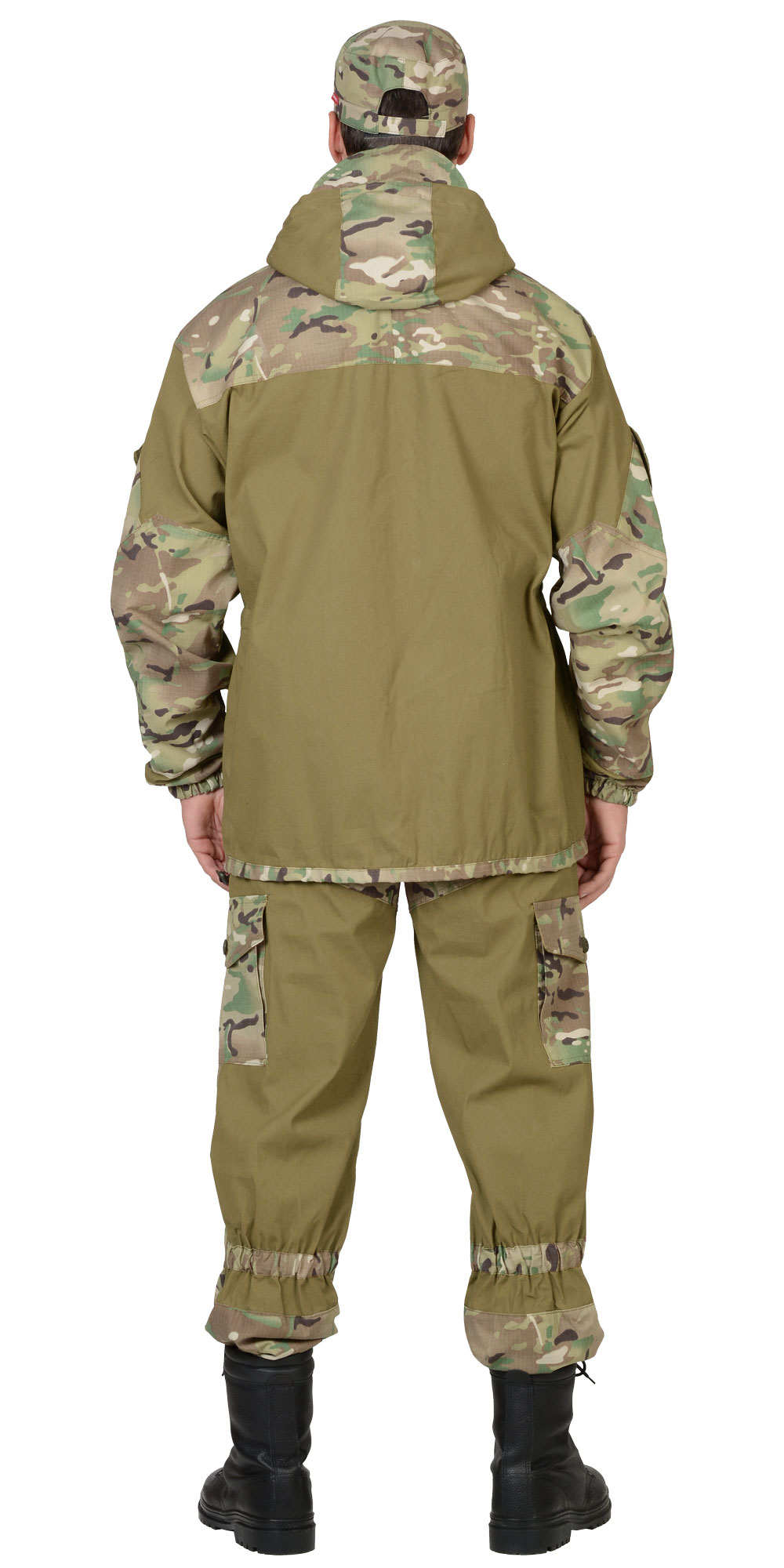 Костюм СИРИУС-ГОРКА куртка, брюки, помочи (полотно палаточное), хаки, отделка КМФ Мультикам
