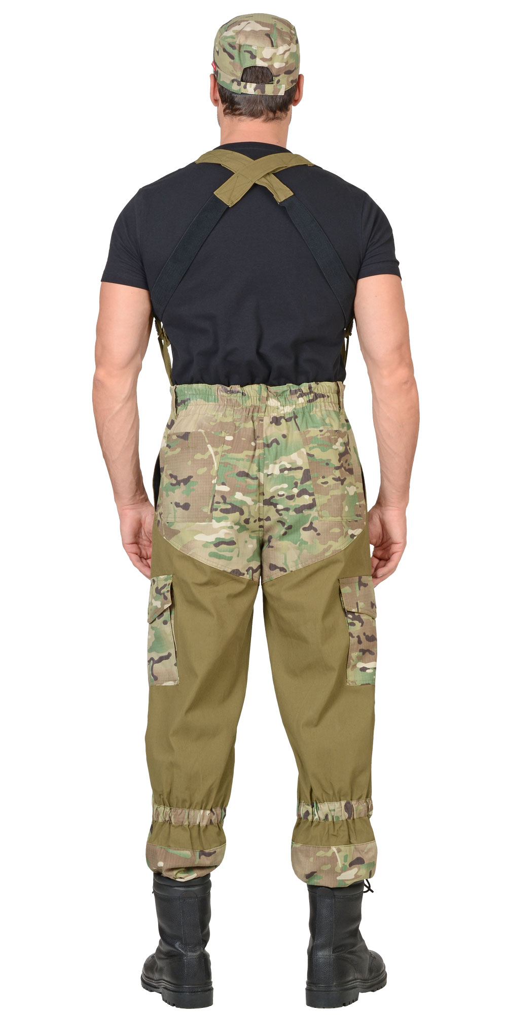 Костюм СИРИУС-ГОРКА куртка, брюки, помочи (полотно палаточное), хаки, отделка КМФ Мультикам