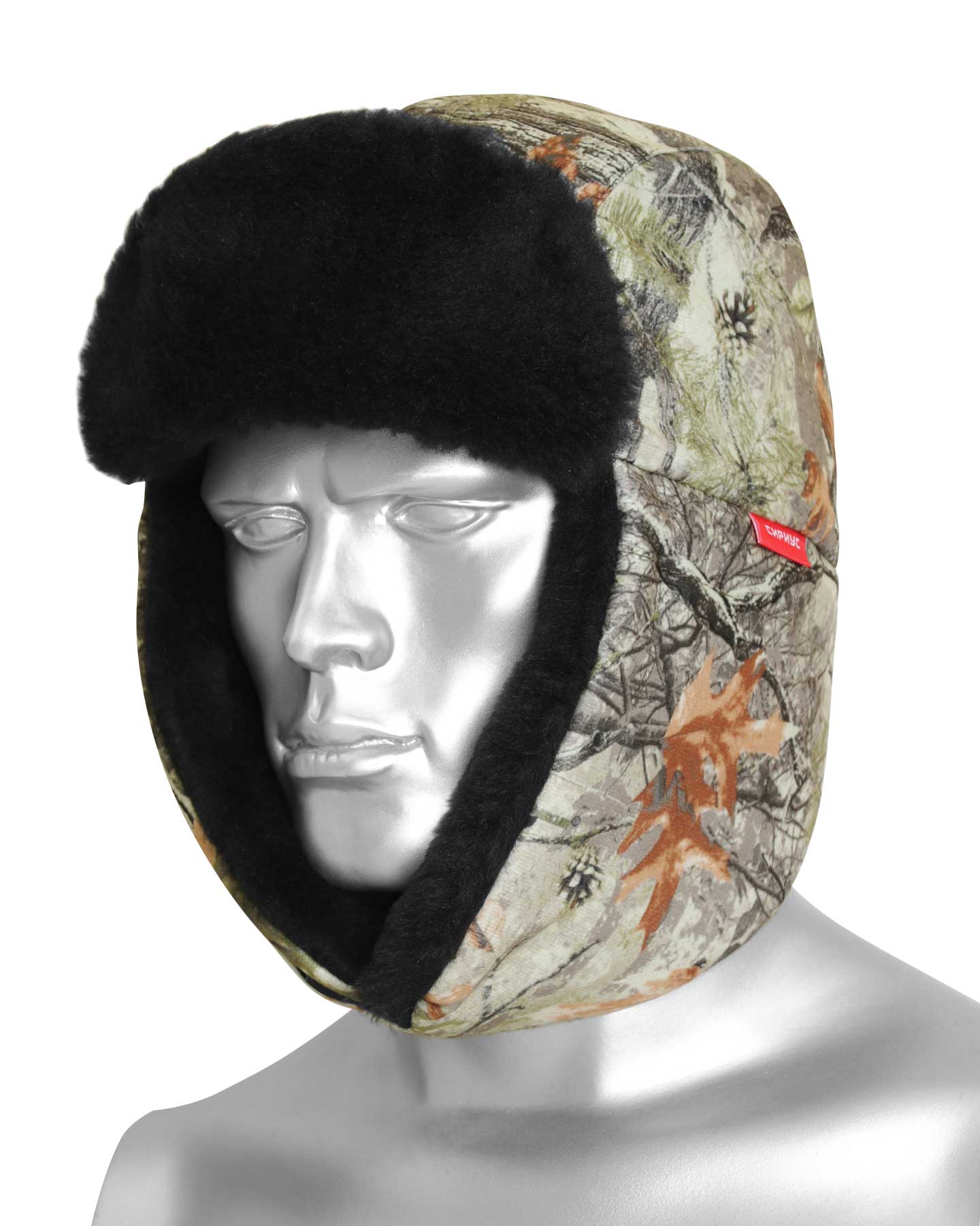 Шапка-ушанка ОХОТА КМФ Светлый лес (тк. Алова)