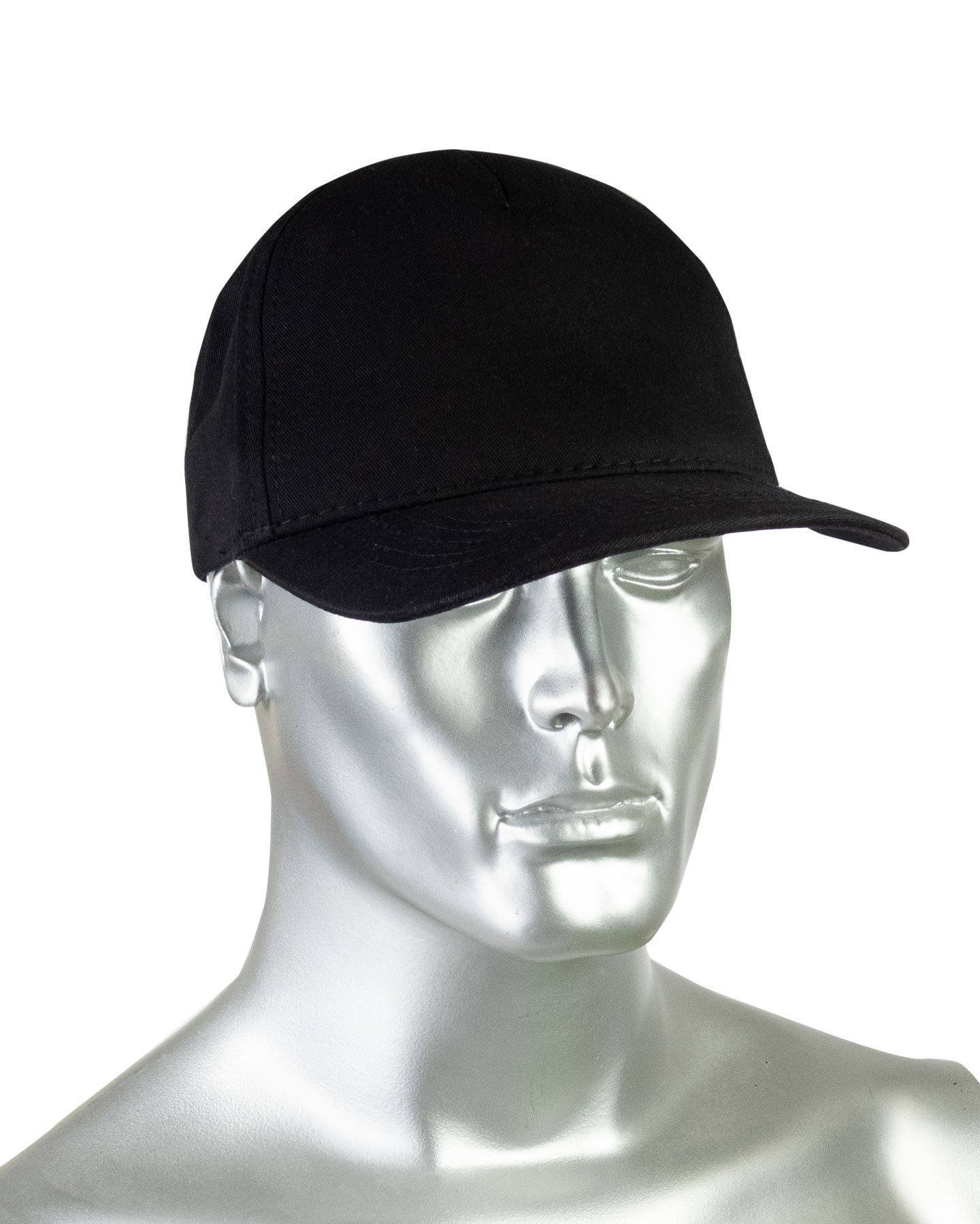 Кепка-бейсболка черная пл.190 гр/м2 (пакет по 25 шт.,в упаковке 200 шт.)