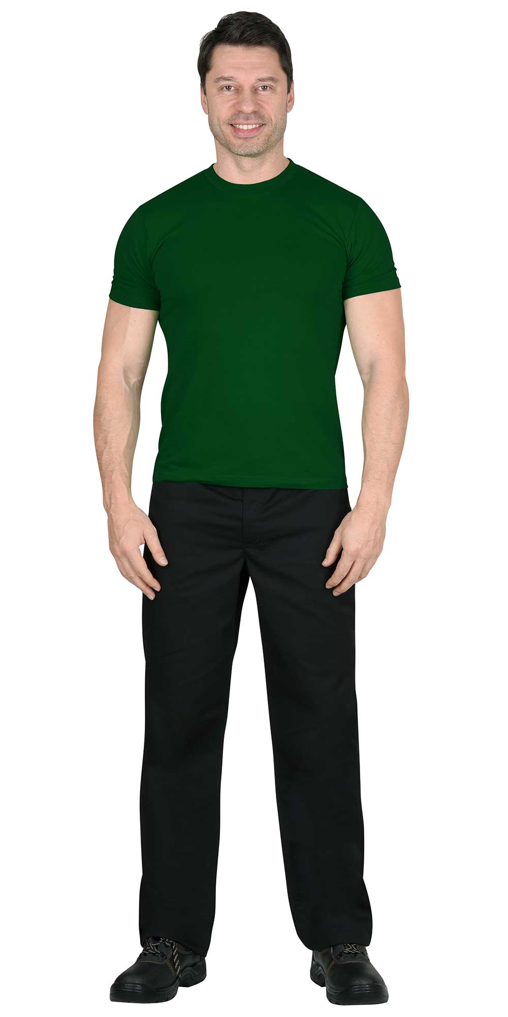 Футболка темно-зеленая СИРИУС-СТАНДАРТ 160г/м2 в уп.100 шт. за шт.