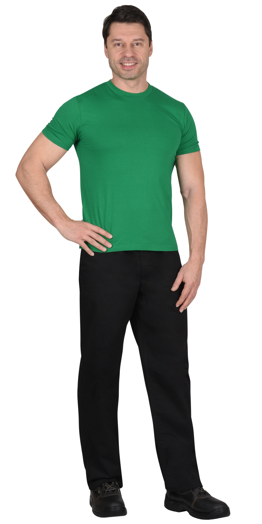 Футболка зелёная (яркая) СИРИУС-СТАНДАРТ 160г/м2 в уп.100 шт. за шт.