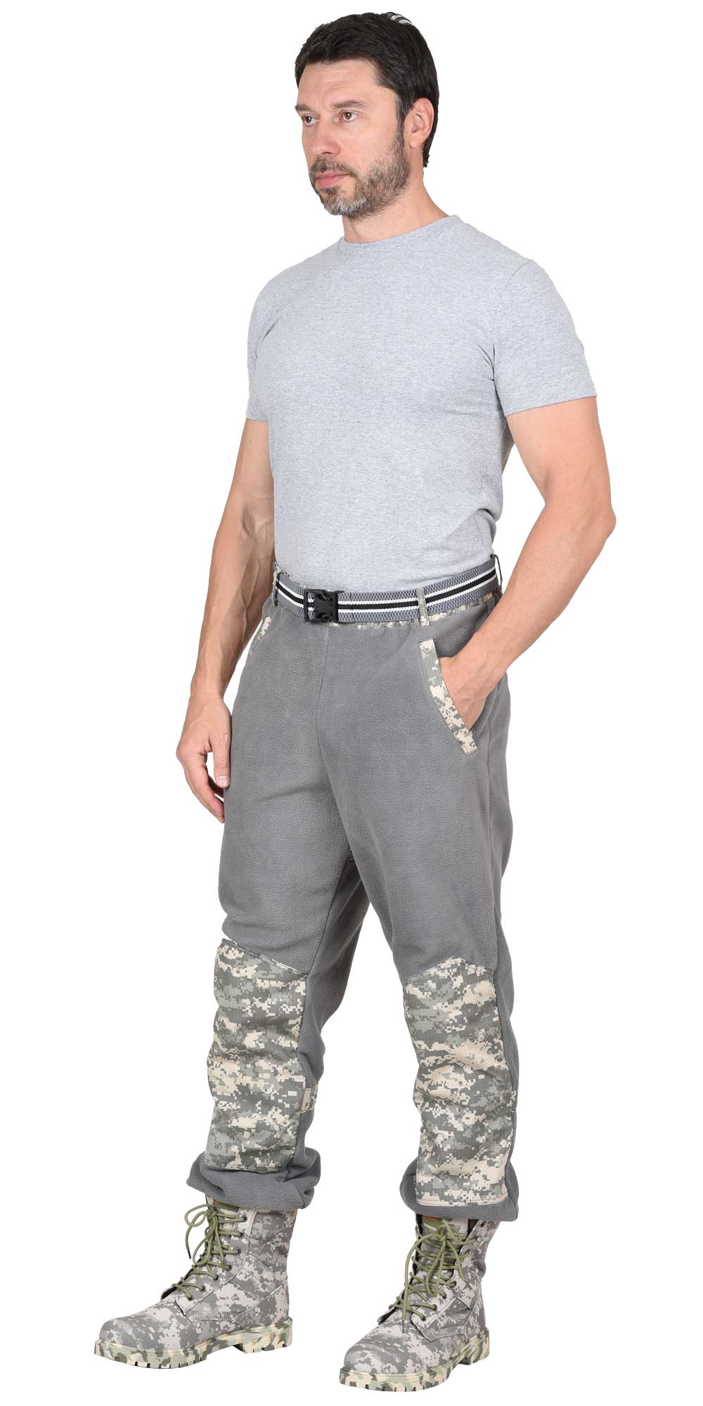 Костюм СИРИУС-ФИШЕР летний, флисовый серый с отделкой КМФ Пустыня