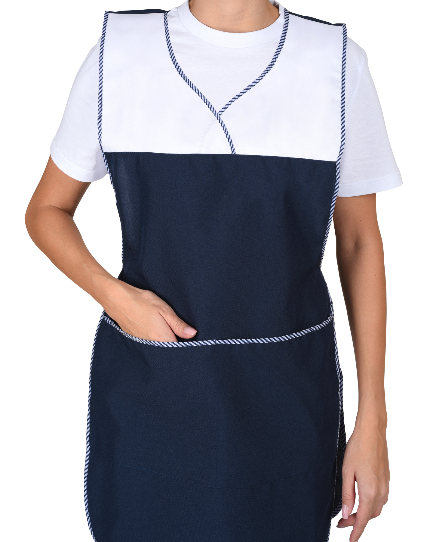 Фартук-сарафан СИРИУС-ВЕСНА синий с белым