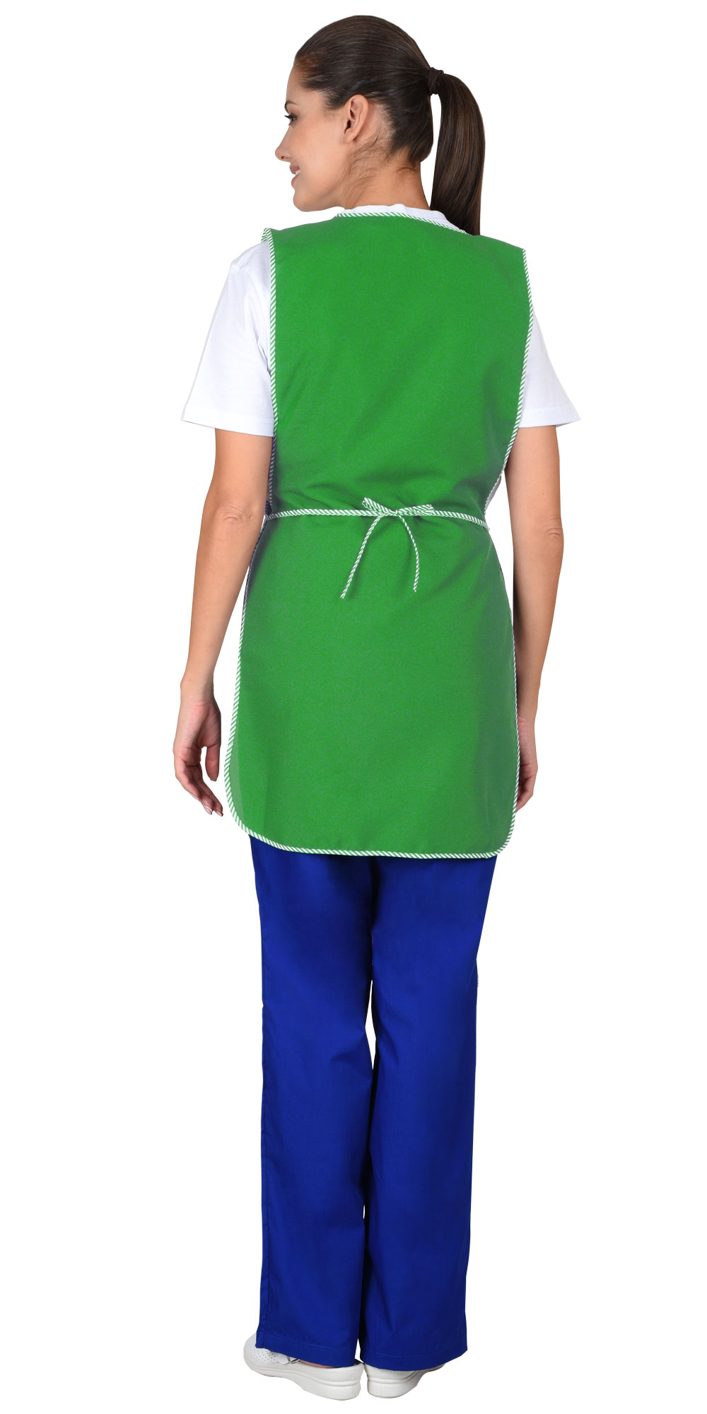 Фартук-сарафан СИРИУС-ВЕСНА зелёный с белым