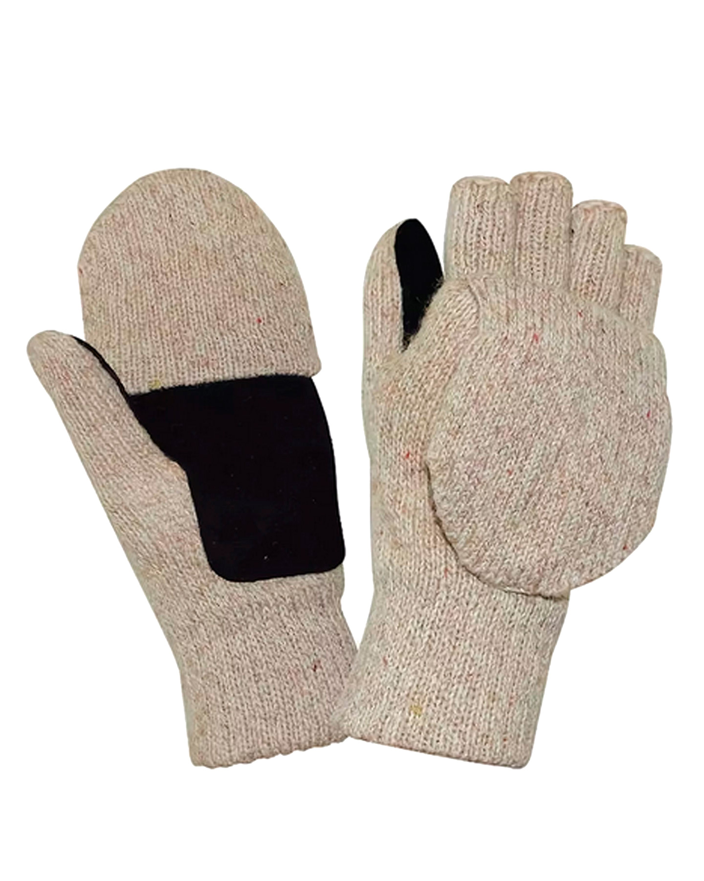 Перчатки шерстяные Варежки с утеплителем ТИНСУЛЕЙТ, спилок на ладони 