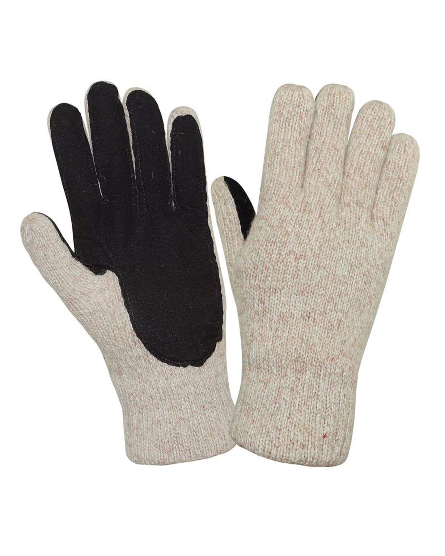 Перчатки шерстяные со спилковой накладкой с утеплителем ТИНСУЛЕЙТ 
