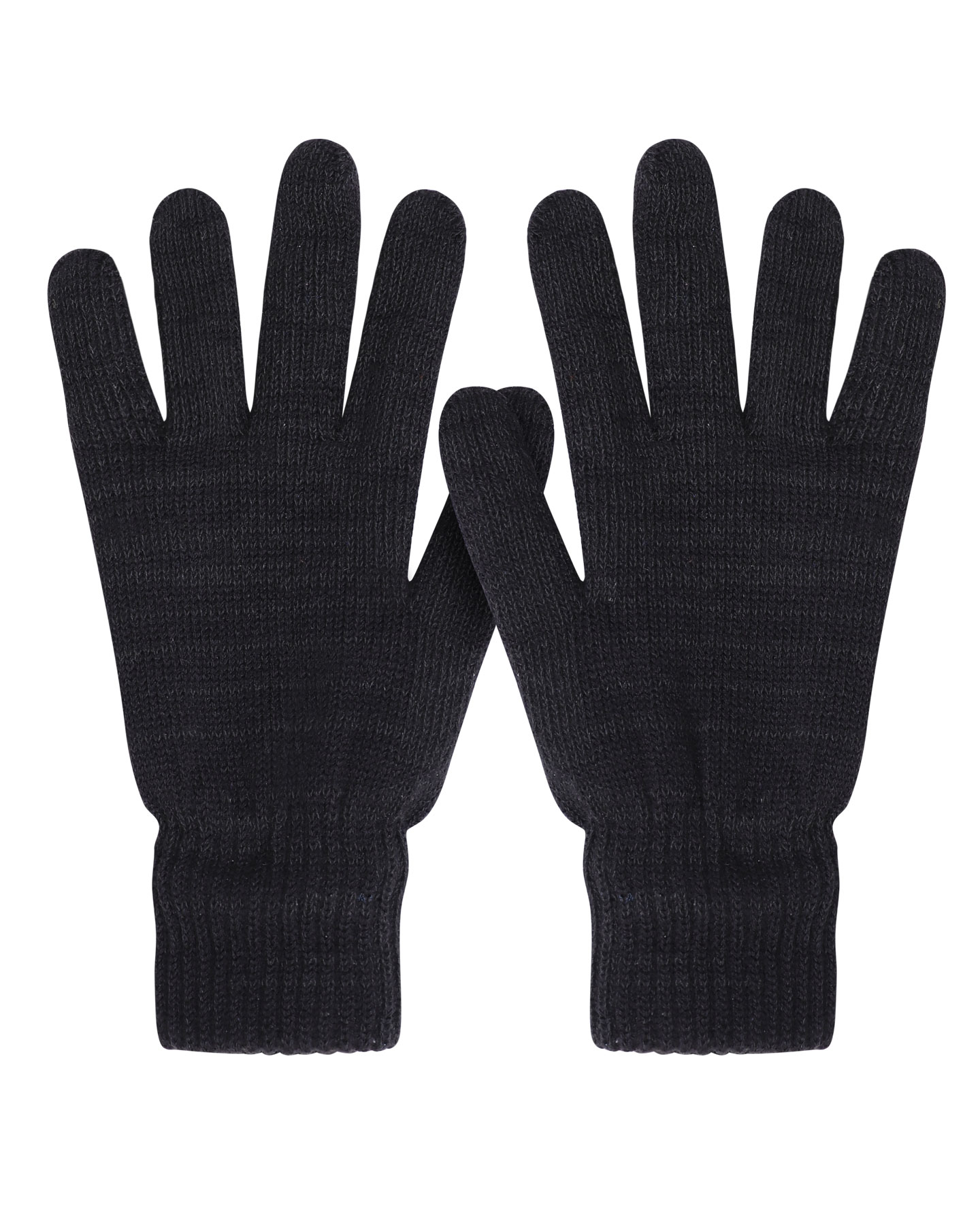 Перчатки трикотажные черные двойные 7 класс 