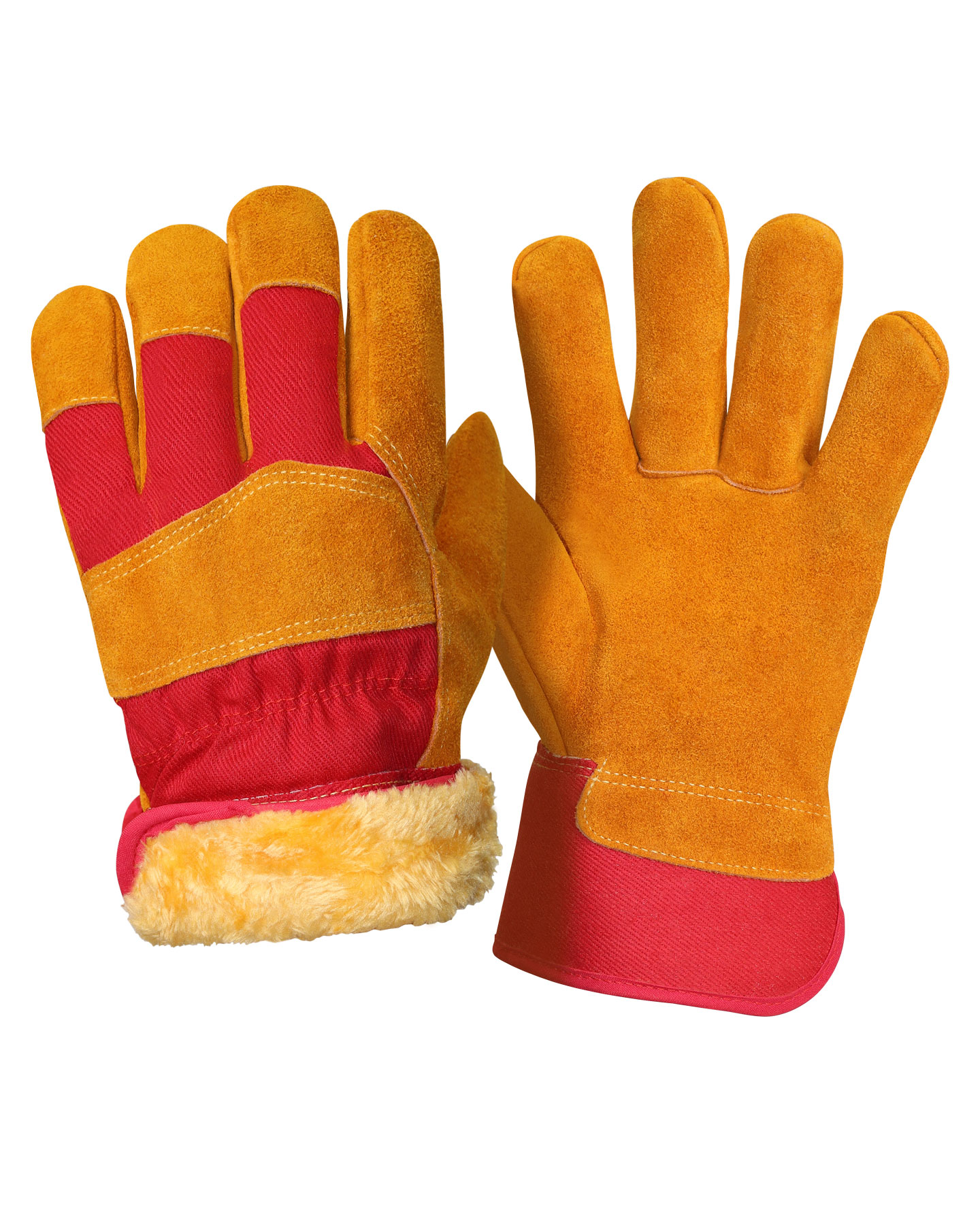 Перчатки спилковые комбинированные утепленные АЛТАЙ Safeprotect желтые(меховые) р.10,5 (х6х120)