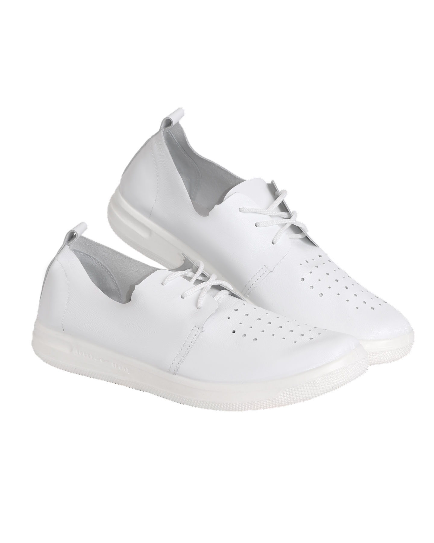 Полуботинки с перфорацией белые, ПУ