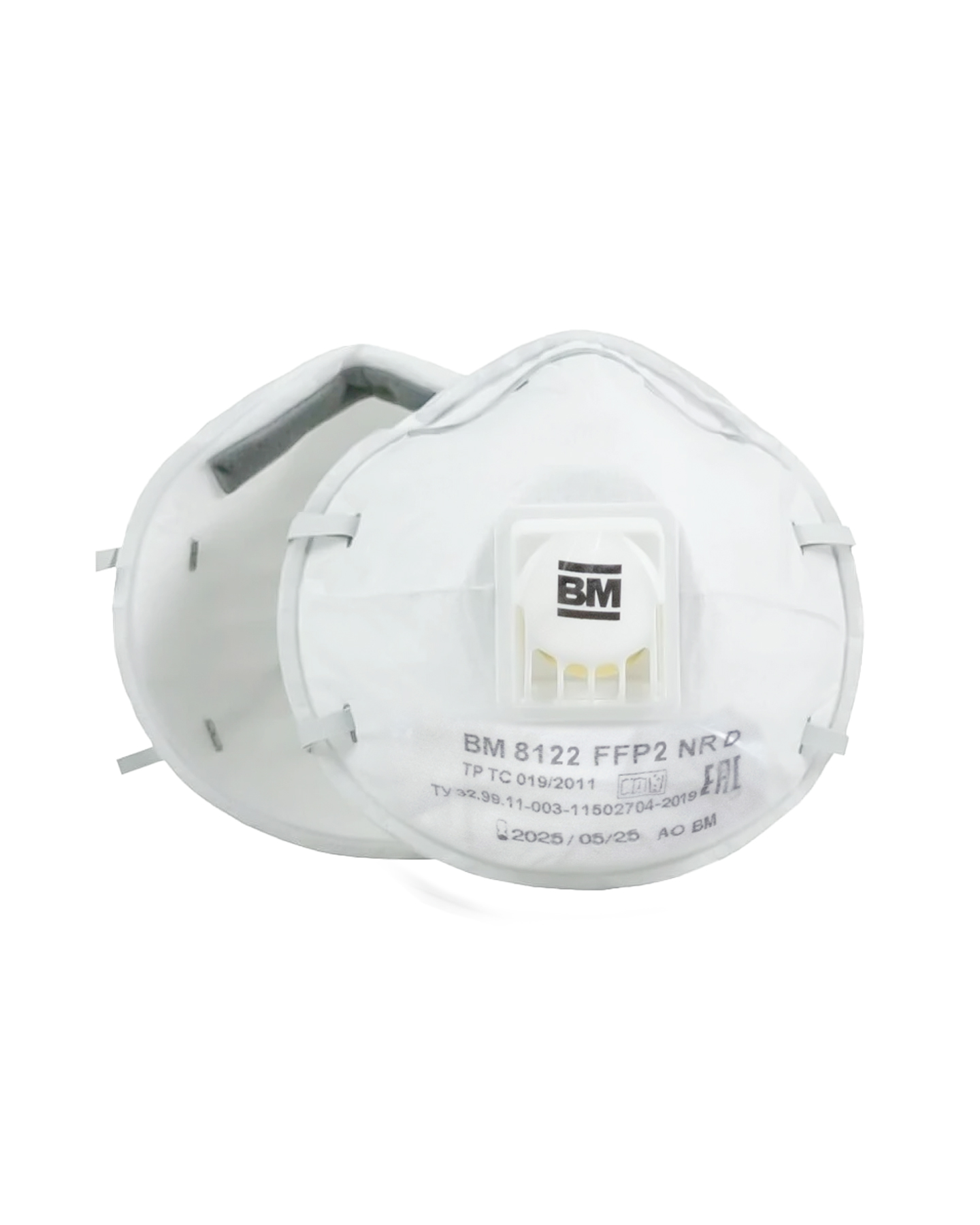 Респиратор ВМ-8122 NR D FFP2 (12 ПДК) с клапаном, чашеобразная, от аэрозолей (инд.упак.1х100)