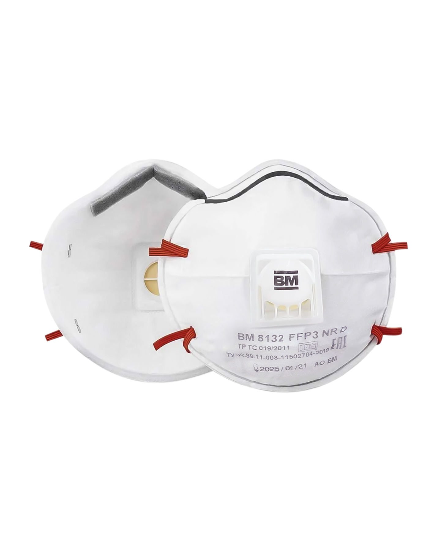 Респиратор ВМ-8132 NR D FFP3 (50 ПДК) с клапаном, чашеобразная, от аэрозолей (инд.упак.1х100)