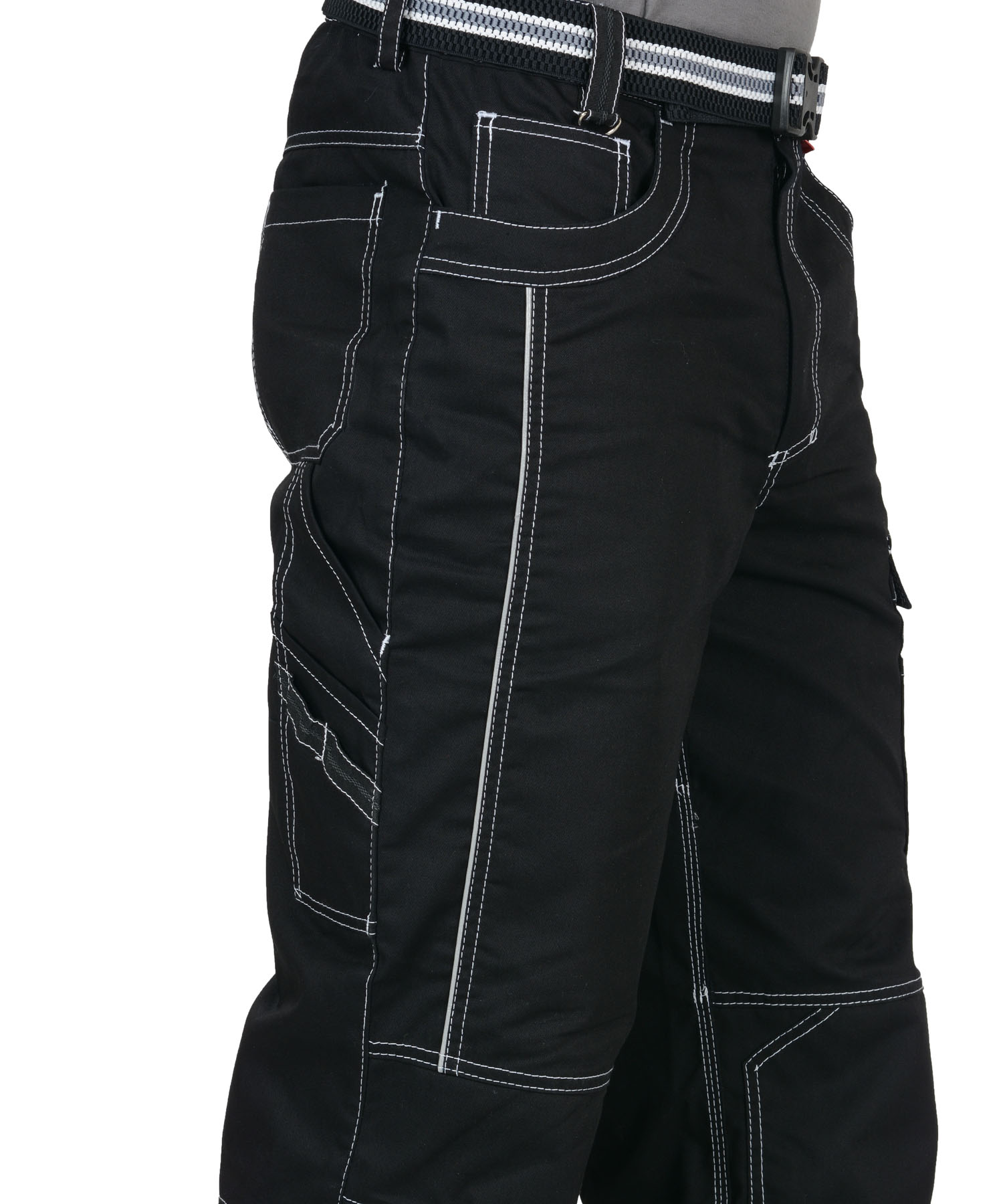 Брюки СИРИУС-ПРЕСТИЖ мужские летние черные, кант СВМ