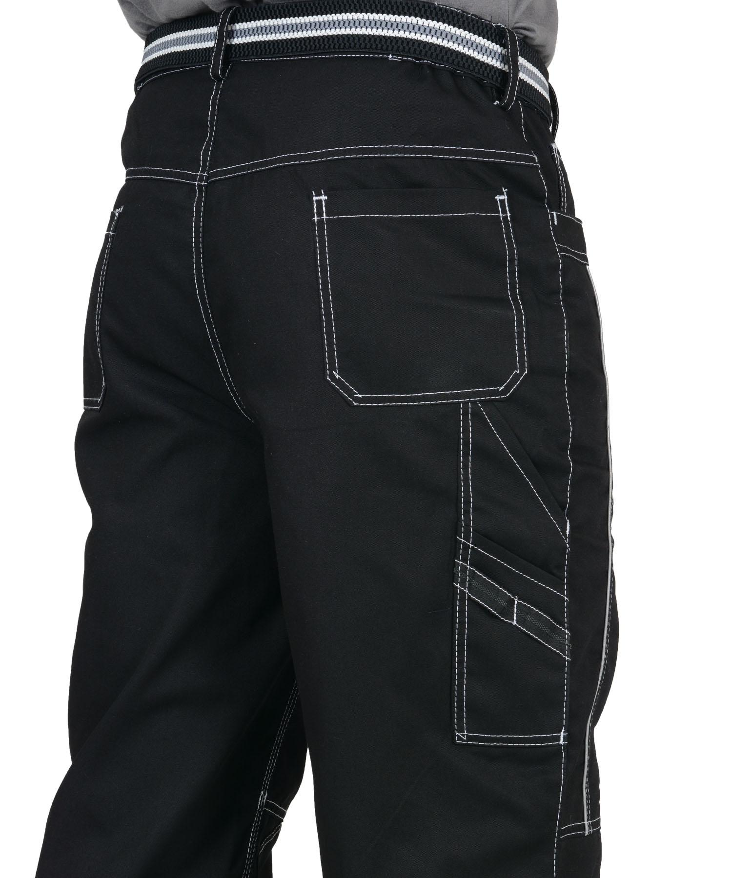 Брюки СИРИУС-ПРЕСТИЖ мужские летние черные, кант СВМ