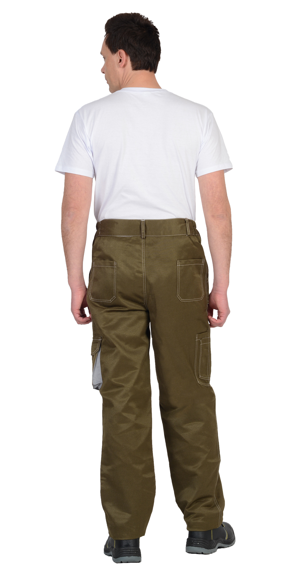 Брюки СИРИУС-CROWN хаки со св.серым