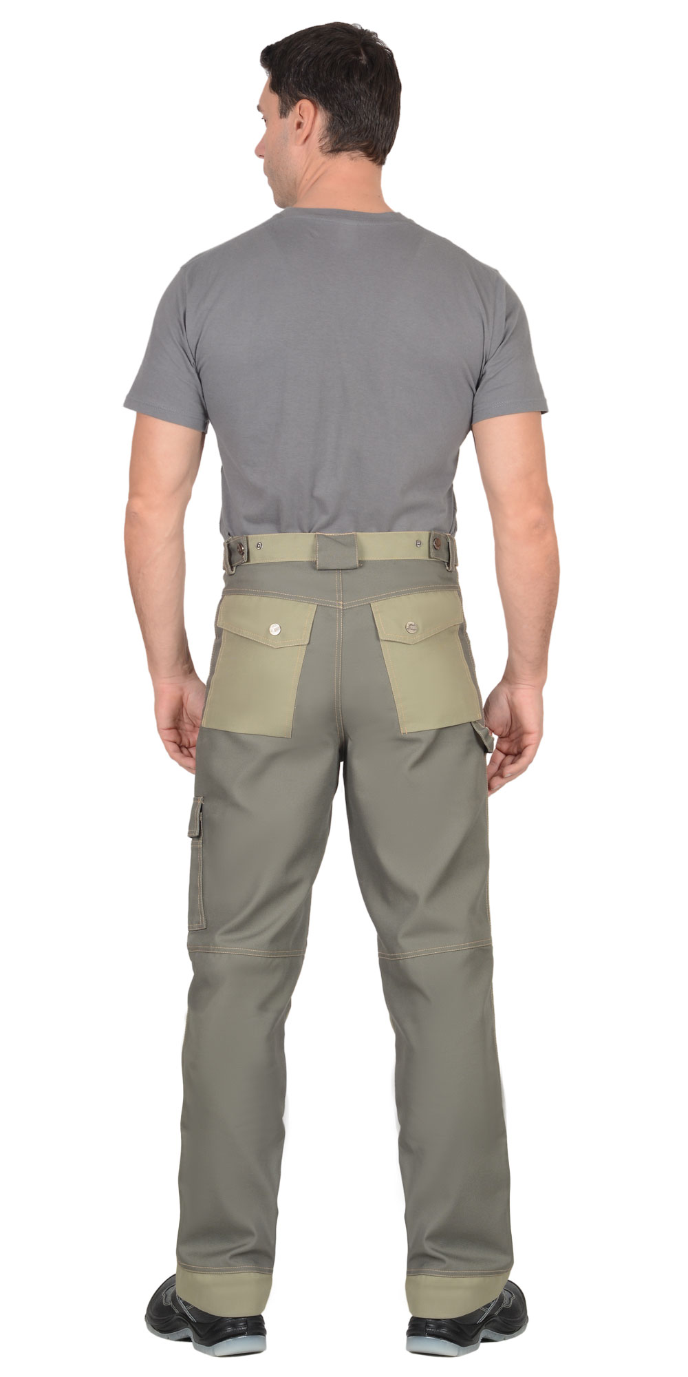 Брюки СИРИУС-ВЕСТ-ВОРК т.оливковый со св.оливковым пл. 275 г/кв.м