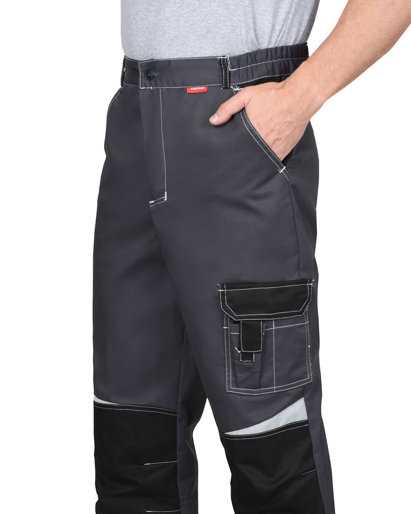 Брюки СИРИУС-ФАВОРИТ-МЕГА серый с черным