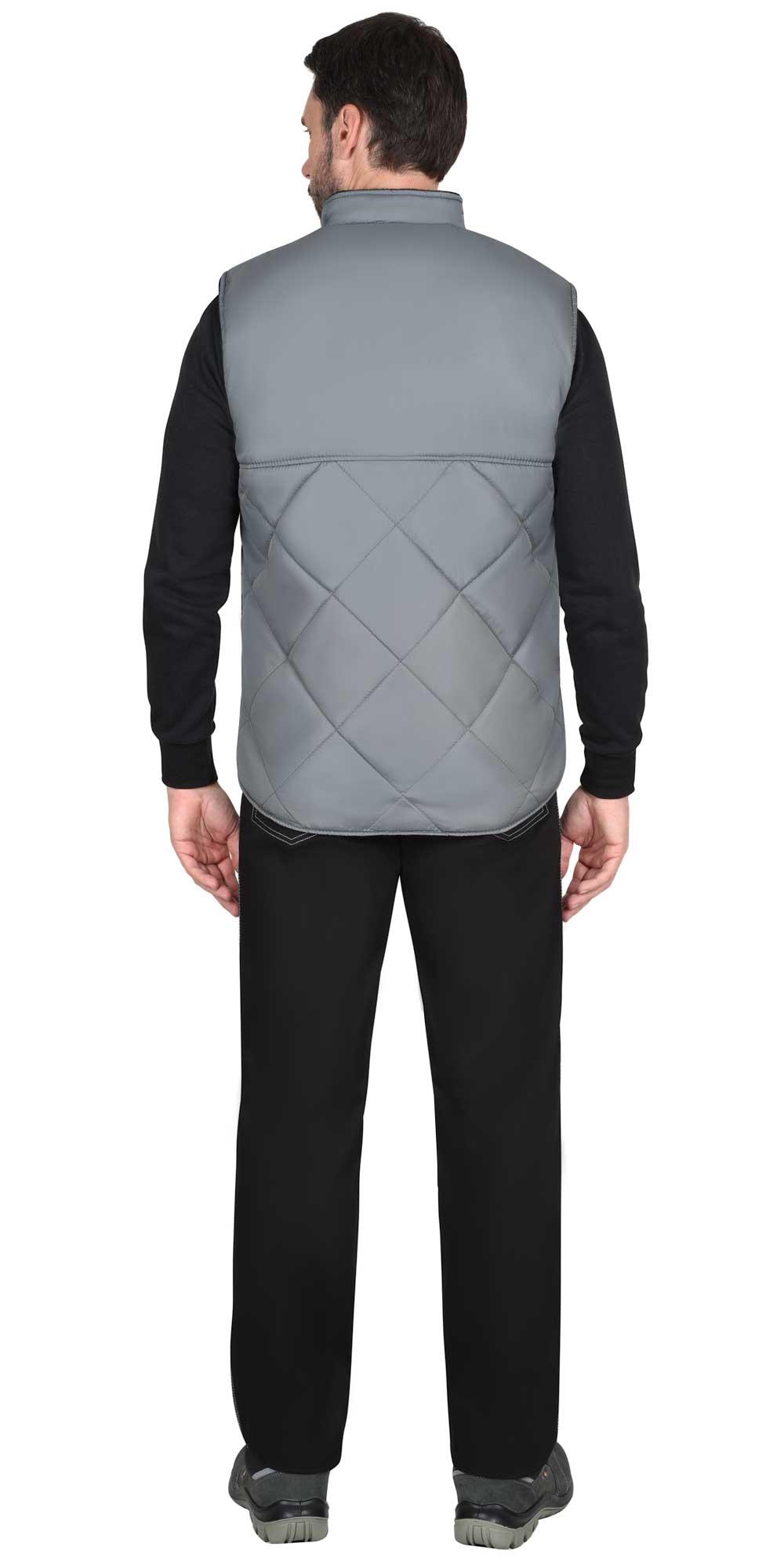 Жилет СИРИУС-ЕВРОПА удлиненный (на подкладке флис черный) графит