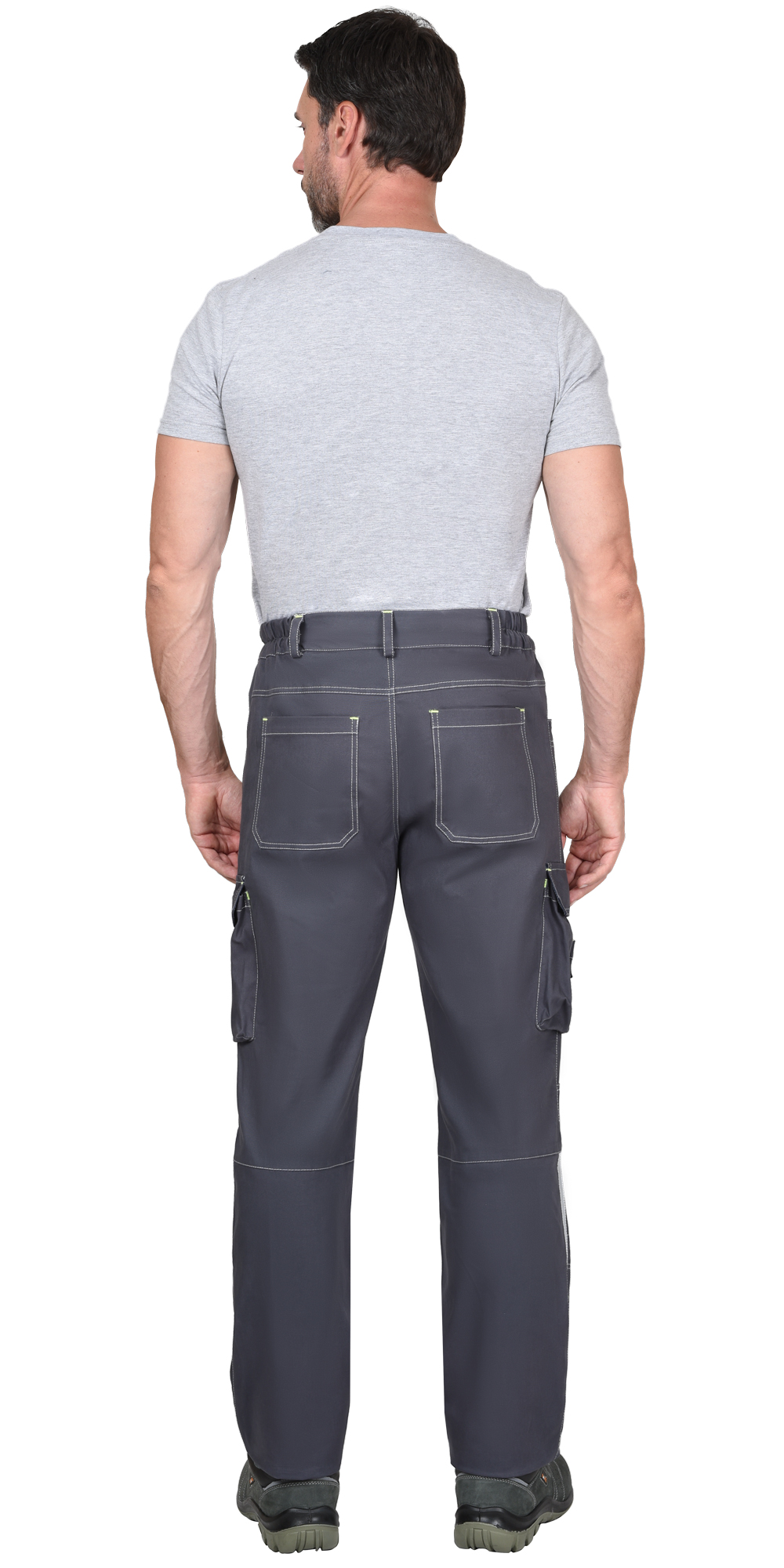 Брюки СИРИУС-ДЖЕТ т.серый с синим тк. стрейч с ВО