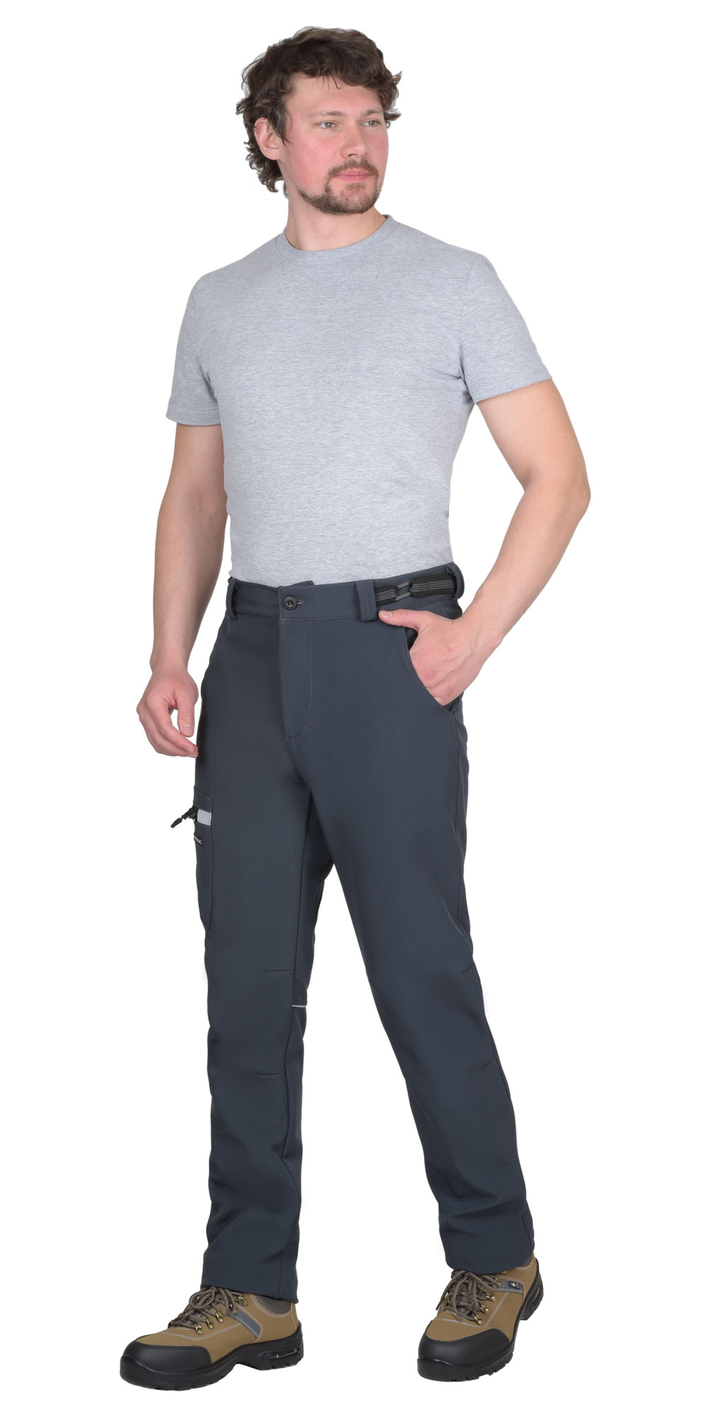 Брюки СИРИУС-СПЕЙС софтшелл сине-серые