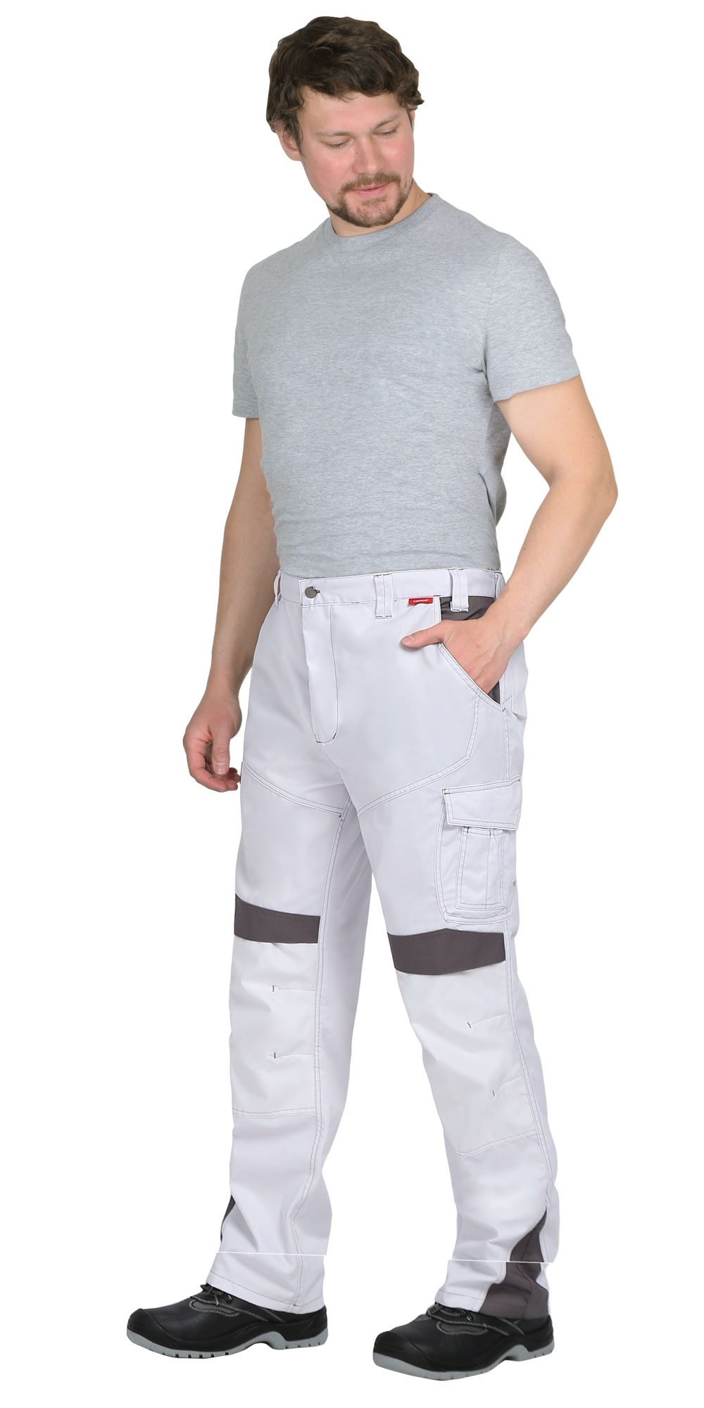 Брюки СИРИУС-ЦИТРИН белый со средне-серым