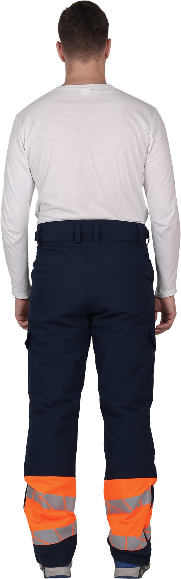 Брюки мужские утепленные ACTIVE, синий-флуоресцентный оранжевый