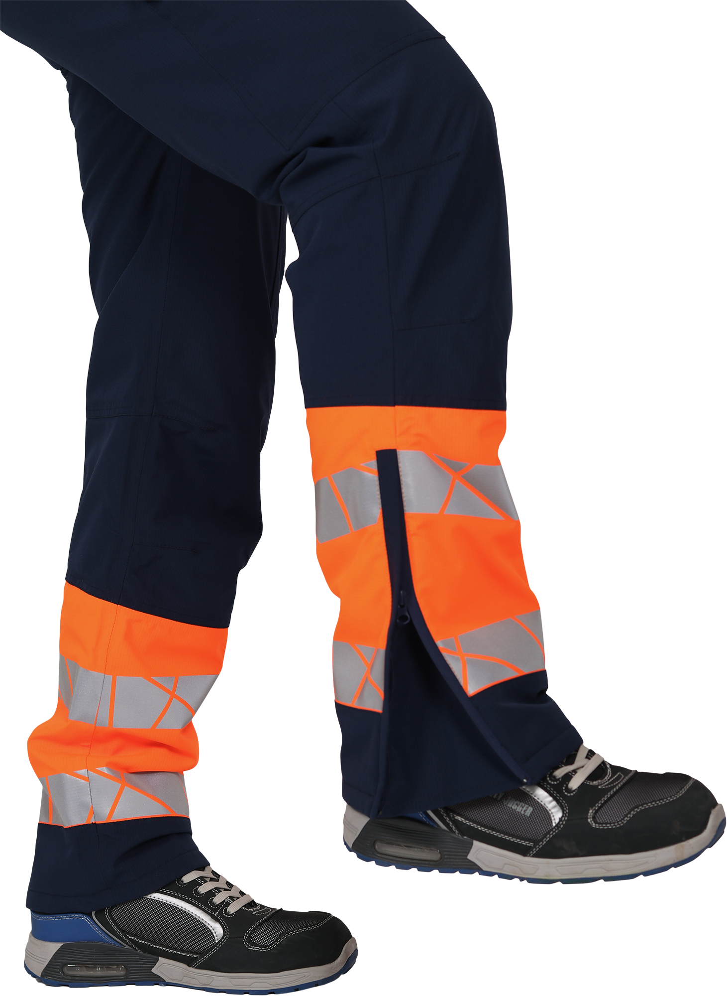 Брюки мужские утепленные ACTIVE, синий-флуоресцентный оранжевый