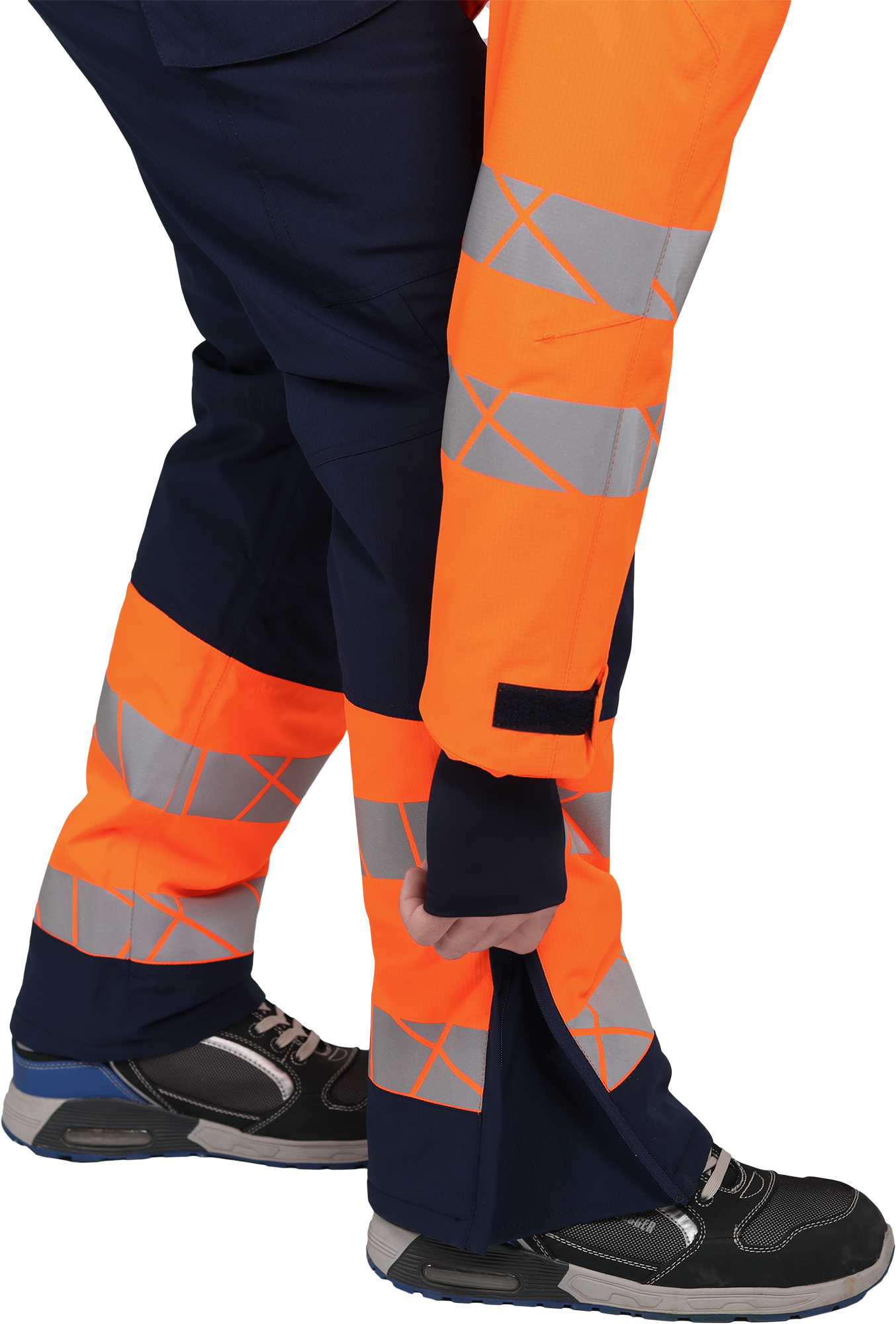 Брюки мужские утепленные ACTIVE, синий-флуоресцентный оранжевый
