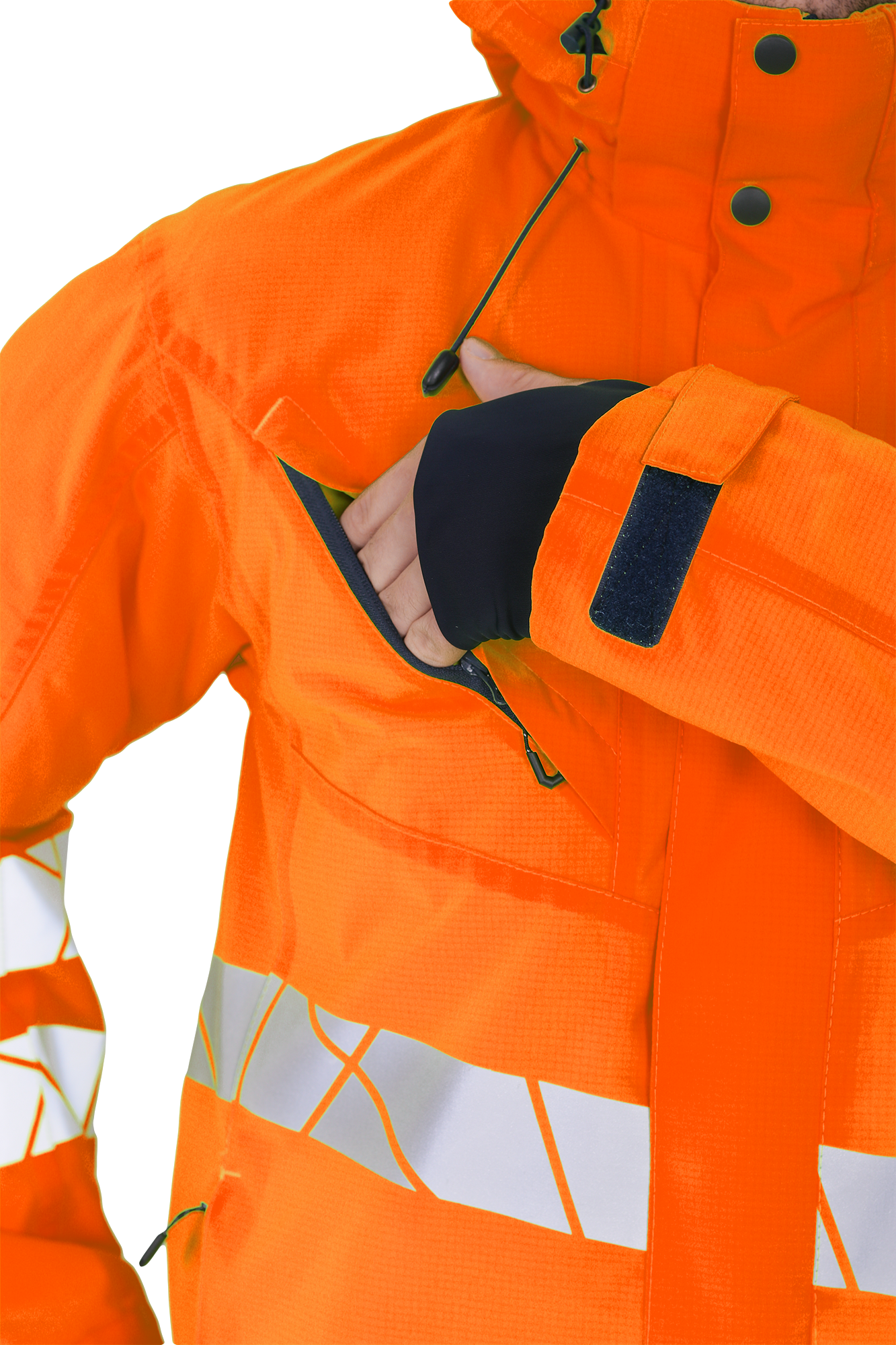 Куртка мужская утепленная ACTIVE, флуоресцентный оранжевый-синий