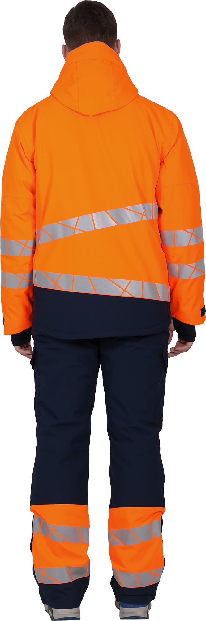 Куртка мужская утепленная ACTIVE, флуоресцентный оранжевый-синий