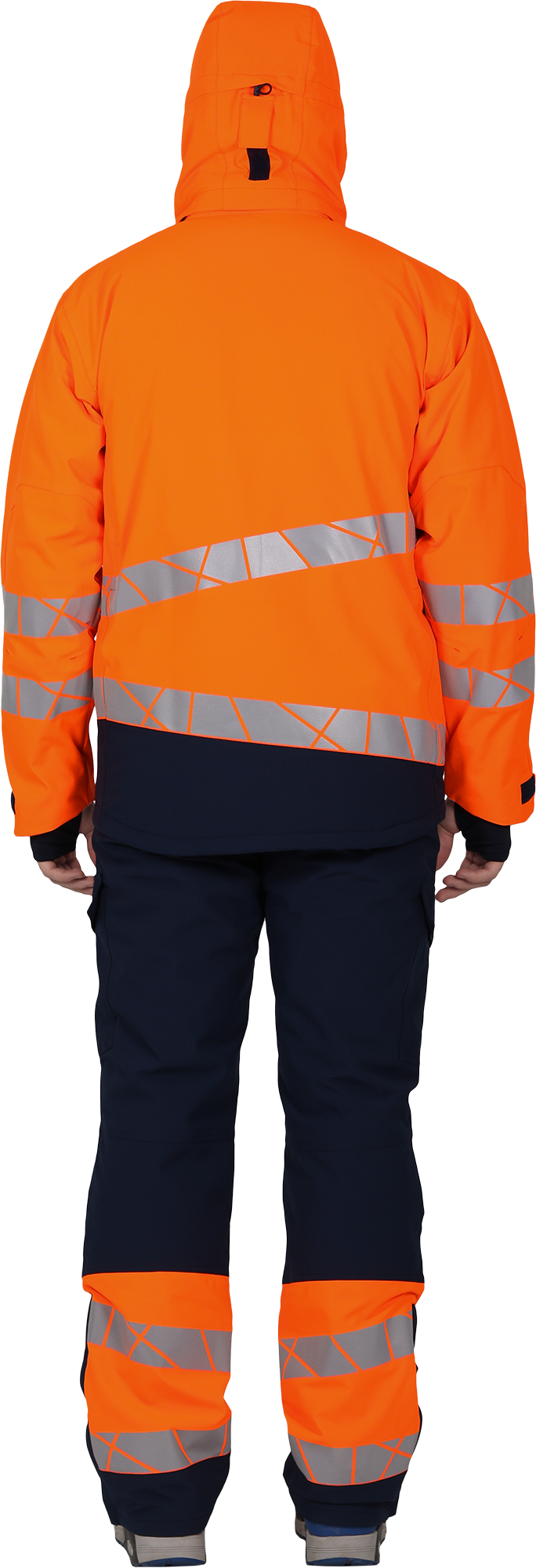 Куртка мужская утепленная ACTIVE, флуоресцентный оранжевый-синий