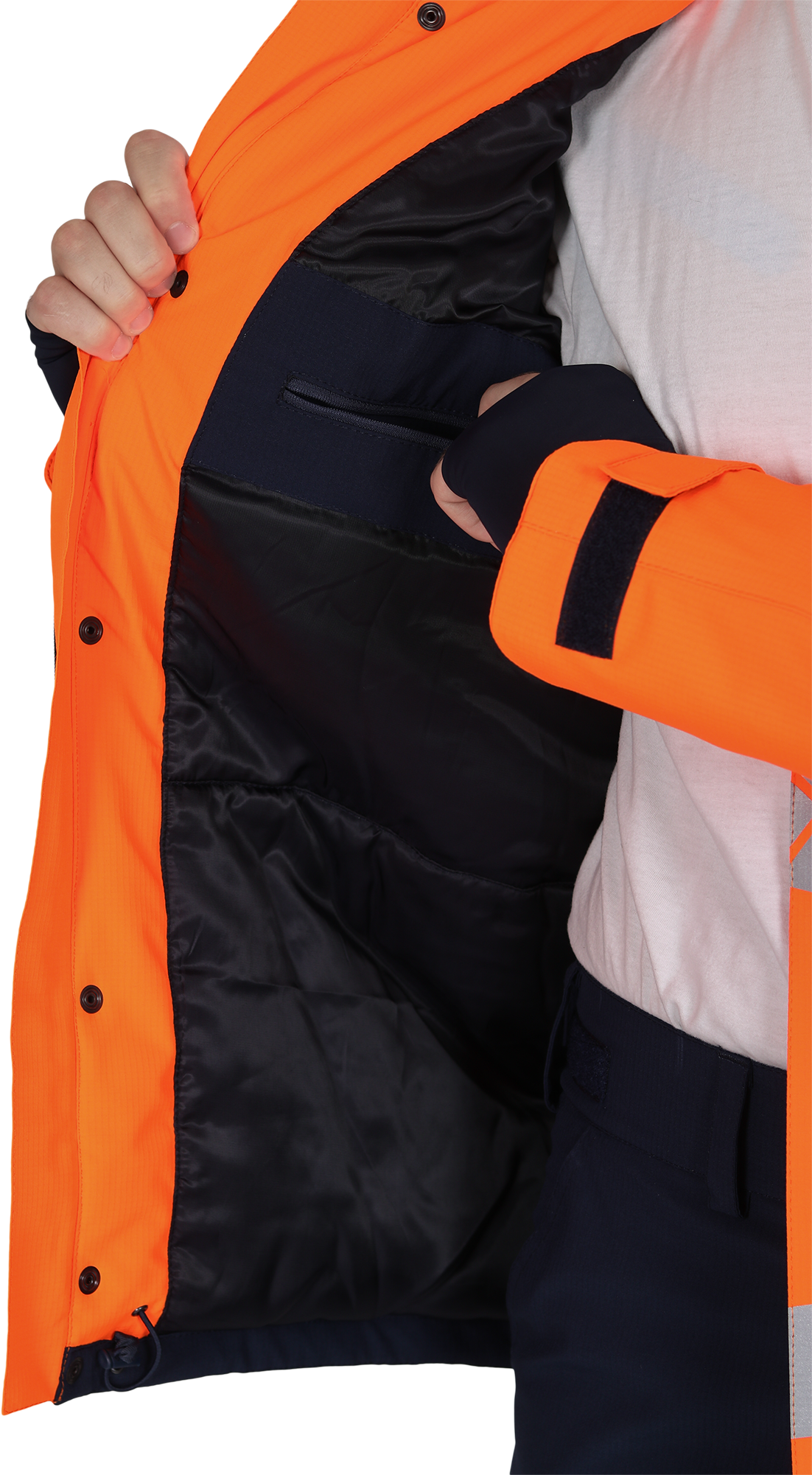 Куртка мужская утепленная ACTIVE, флуоресцентный оранжевый-синий