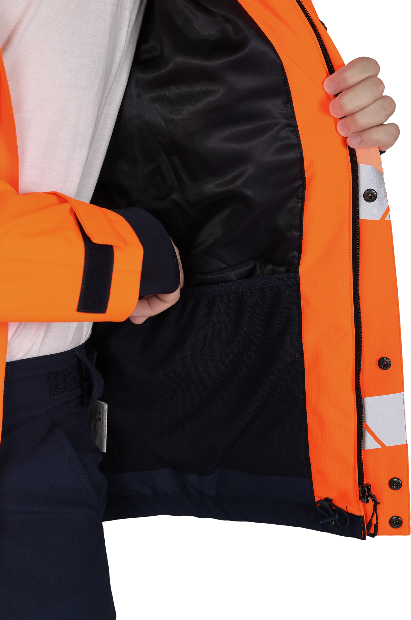 Куртка мужская утепленная ACTIVE, флуоресцентный оранжевый-синий