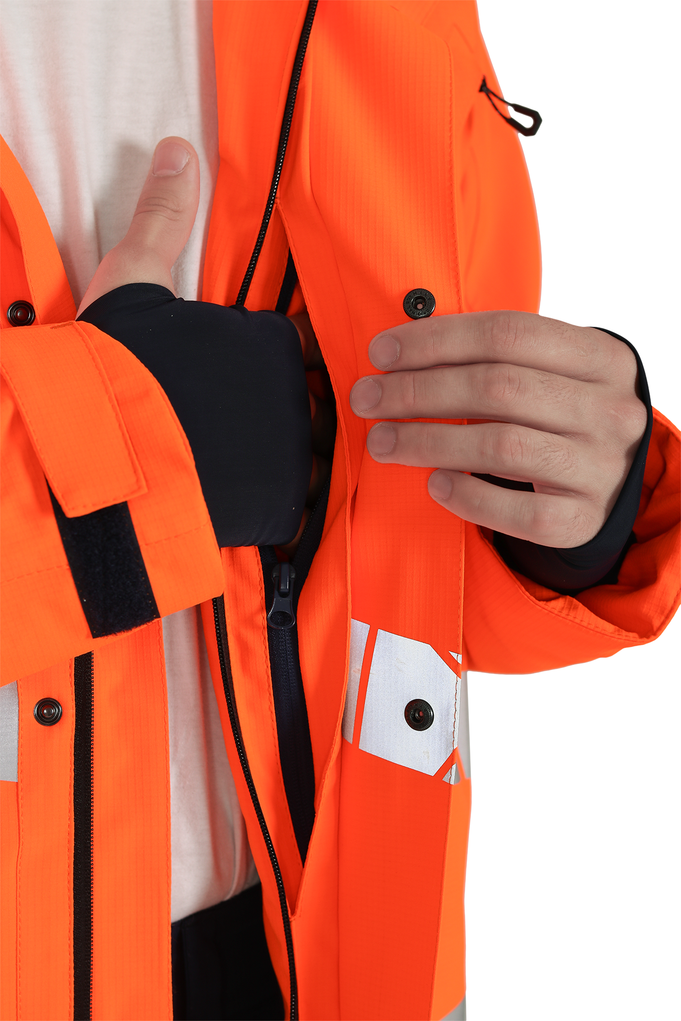 Куртка мужская утепленная ACTIVE, флуоресцентный оранжевый-синий