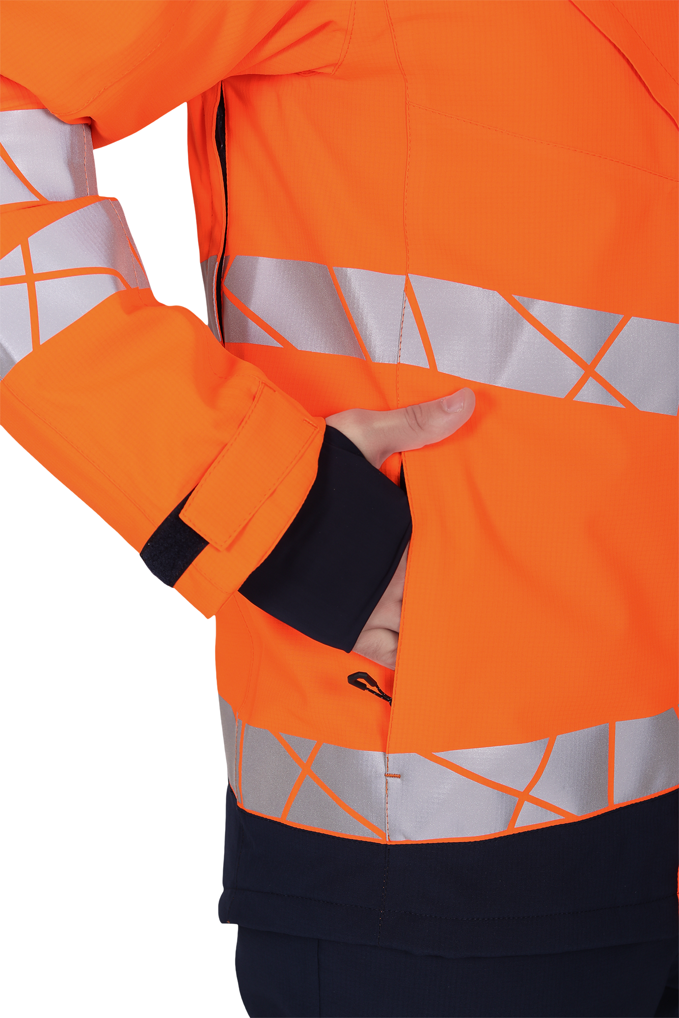 Куртка мужская утепленная ACTIVE, флуоресцентный оранжевый-синий