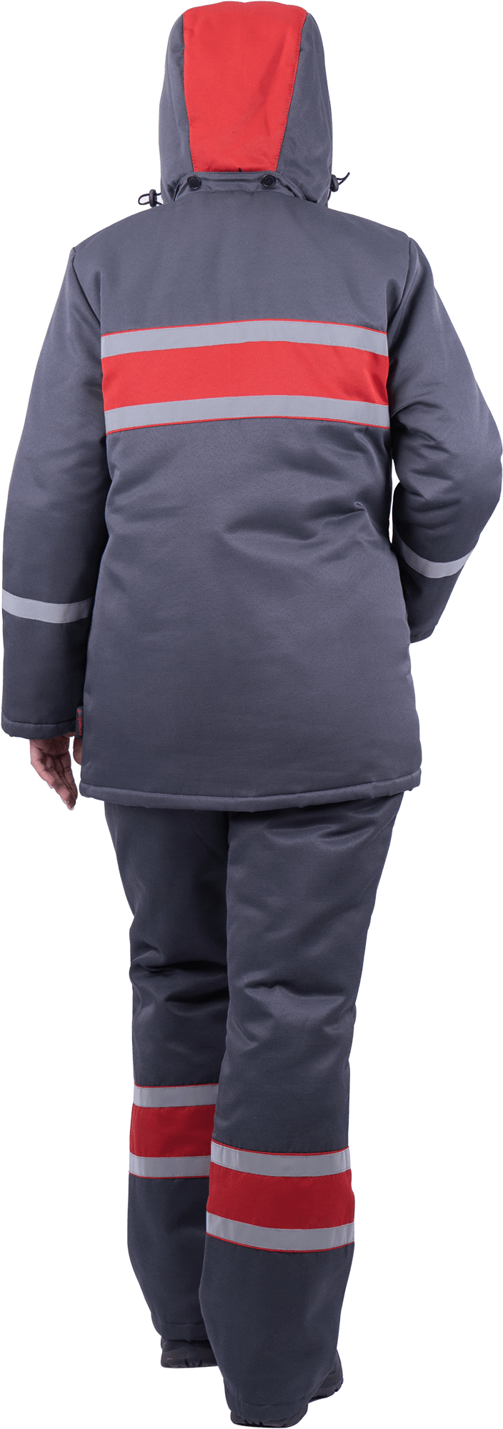 Костюм АНГАРА зимний, серый-красный, женский