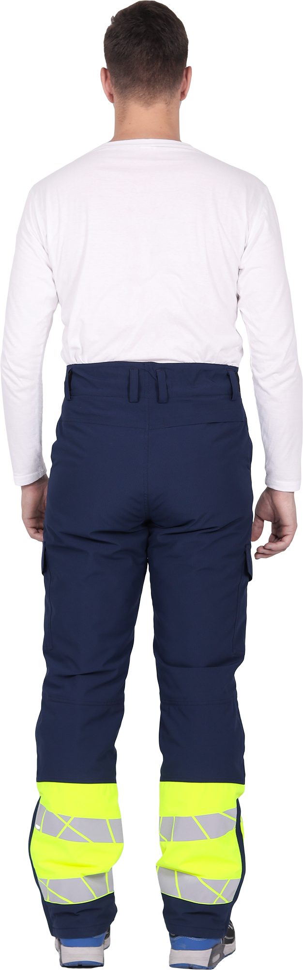 Брюки мужские утепленные ACTIVE, синий-флуоресцентный желтый