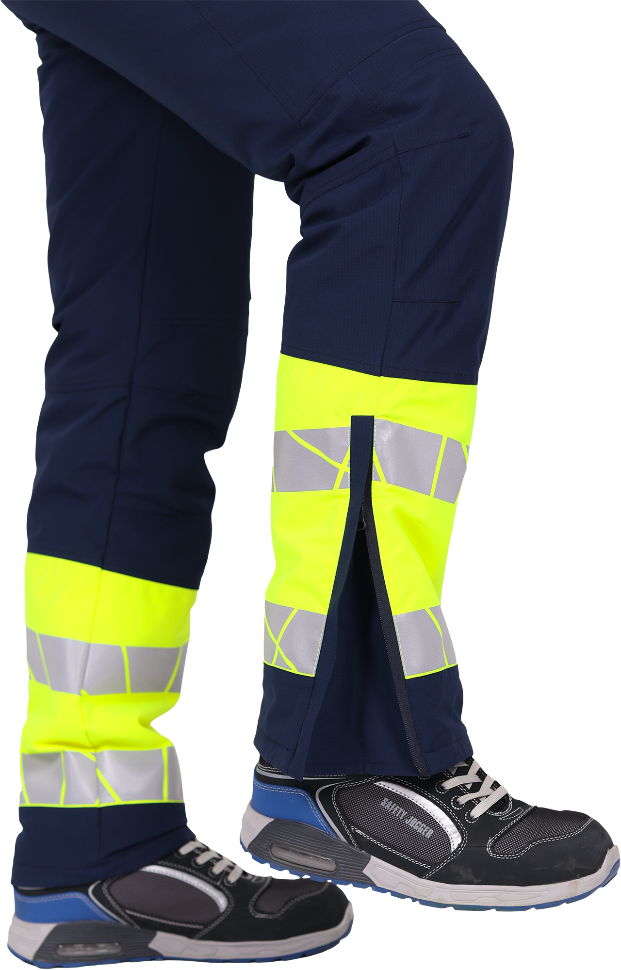 Брюки мужские утепленные ACTIVE, синий-флуоресцентный желтый