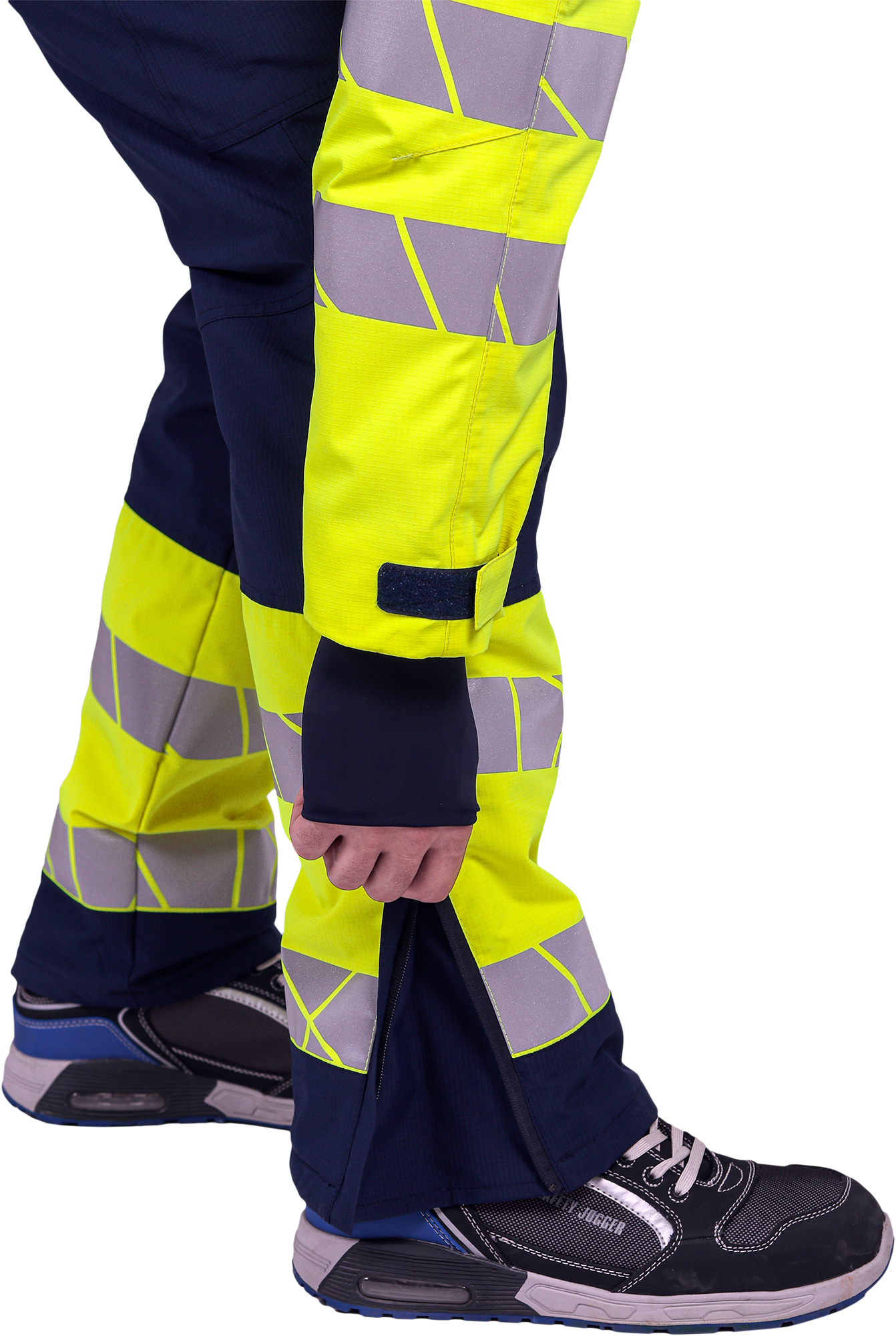 Брюки мужские утепленные ACTIVE, синий-флуоресцентный желтый