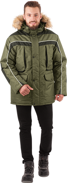 Куртка ДИКСОН зимняя, хаки-черный