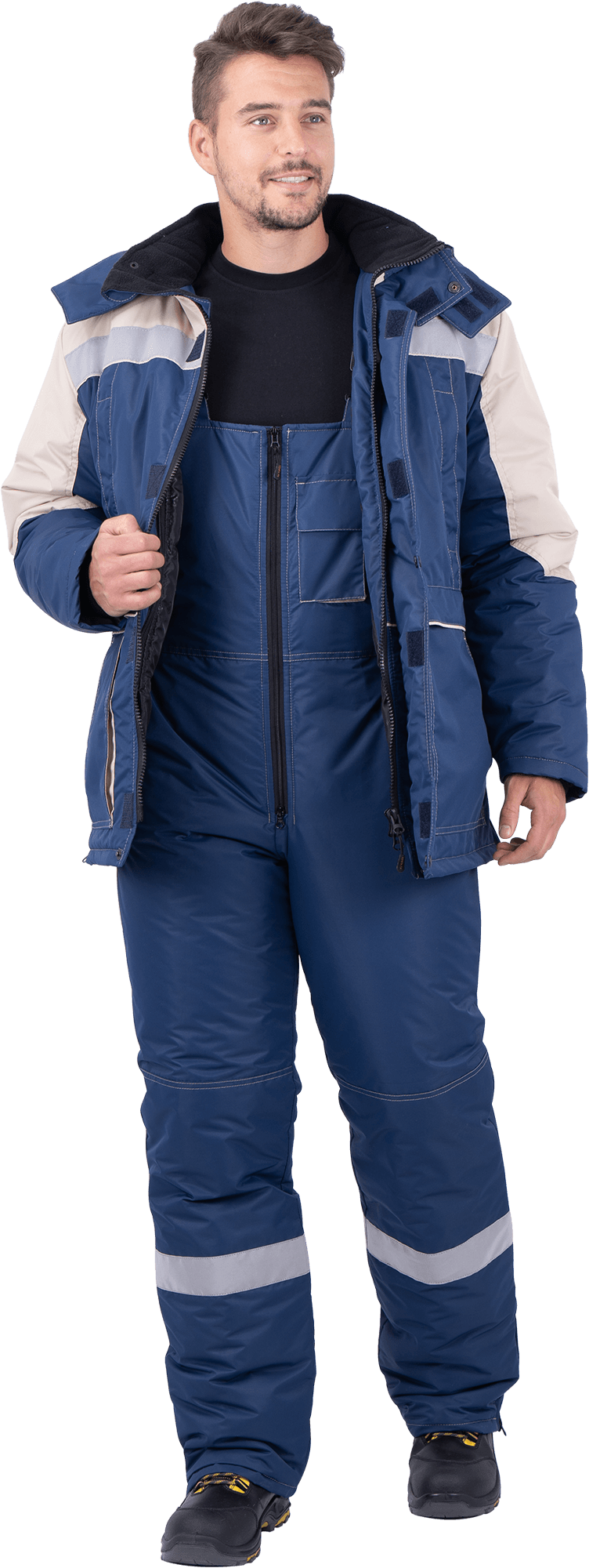 Костюм ЕНИСЕЙ зимний, синий-бежевый