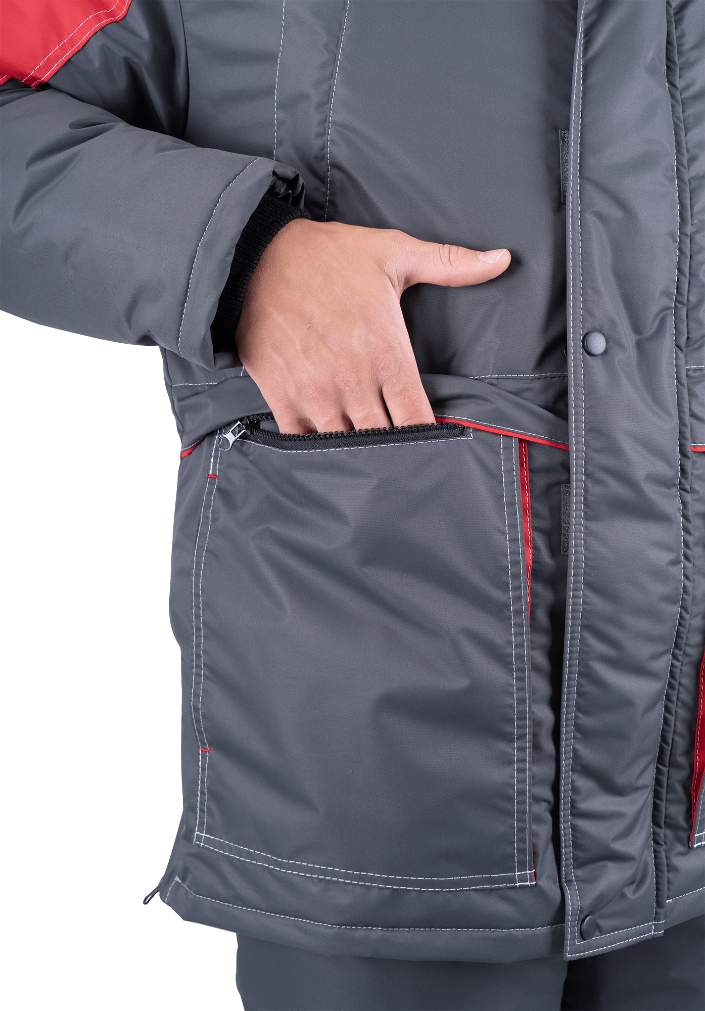 Костюм ЕНИСЕЙ зимний, серый-красный