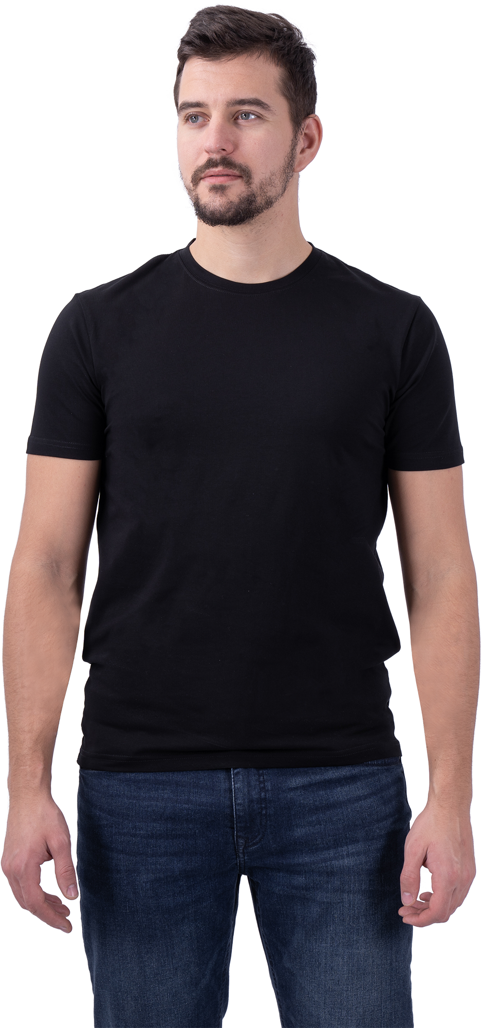 Футболка с лайкрой мужская черная